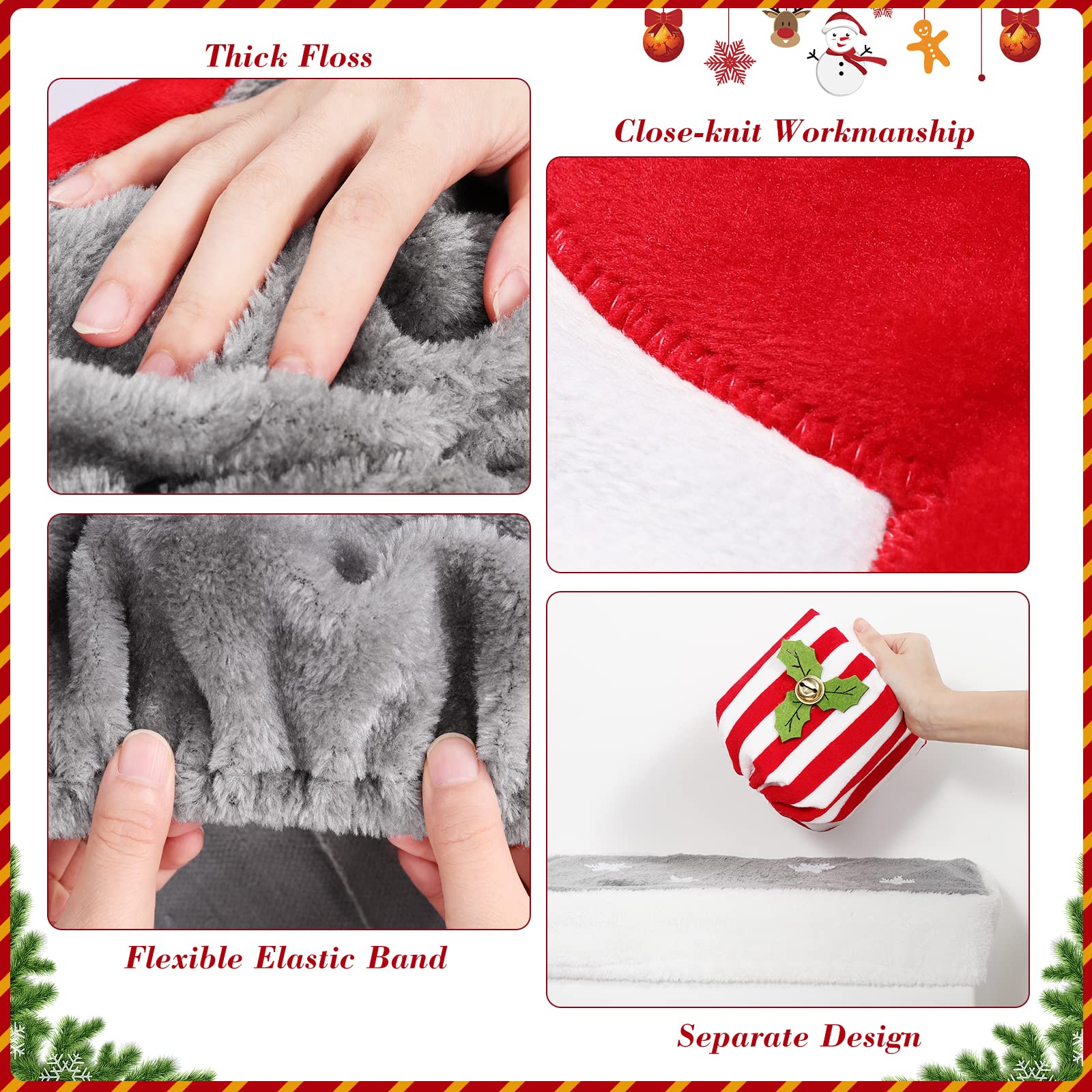 Luxspire 4-Piece Christmas Toilet Seat Cover and Bathroom Rug Set - Snowman Toilet Lid Cover, Toilet Mat, Tank Cover & Tissue Box Cover - Festive Holiday Bathroom Decor for Home, Party & Gift Giving