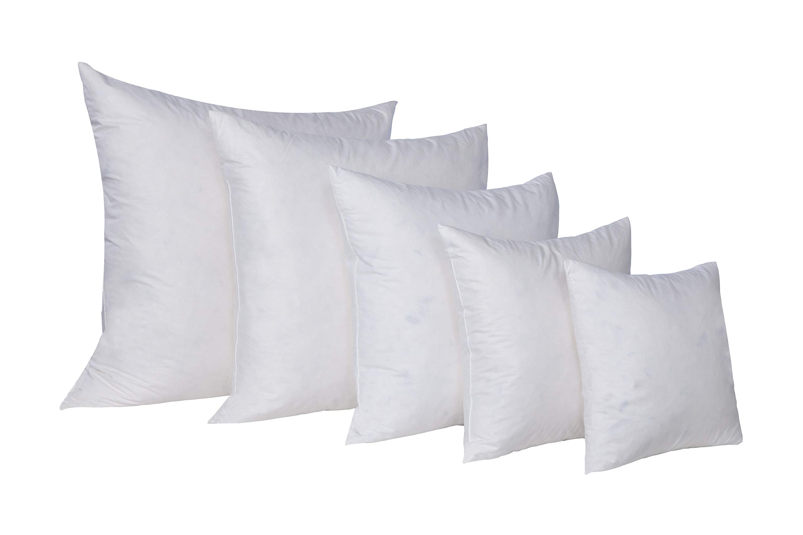 Premium White Goose Feather & Down Pillows - 100% Cotton Cover - Firm Support for Side Sleepers - Set of 2 Decorative Throw Pillows 22x22 Inches - Perfect for Sofa, Bed & Home Decor