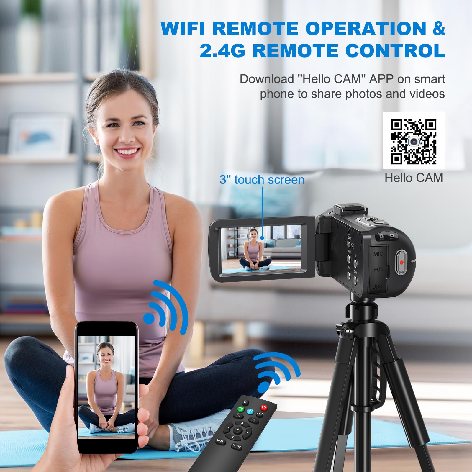 8K 64MP Digital Camcorder with 18X Zoom & 3.0