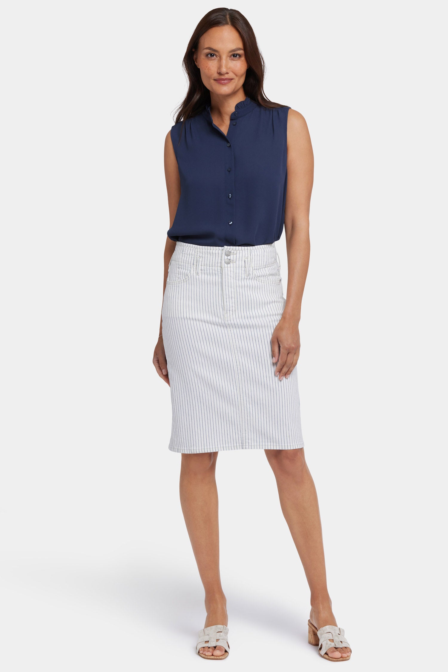 High Waist Skirt | Palencia Stripe Midi Skirt for Women | Perfect for Office, Casual Outfits & Summer Vacations