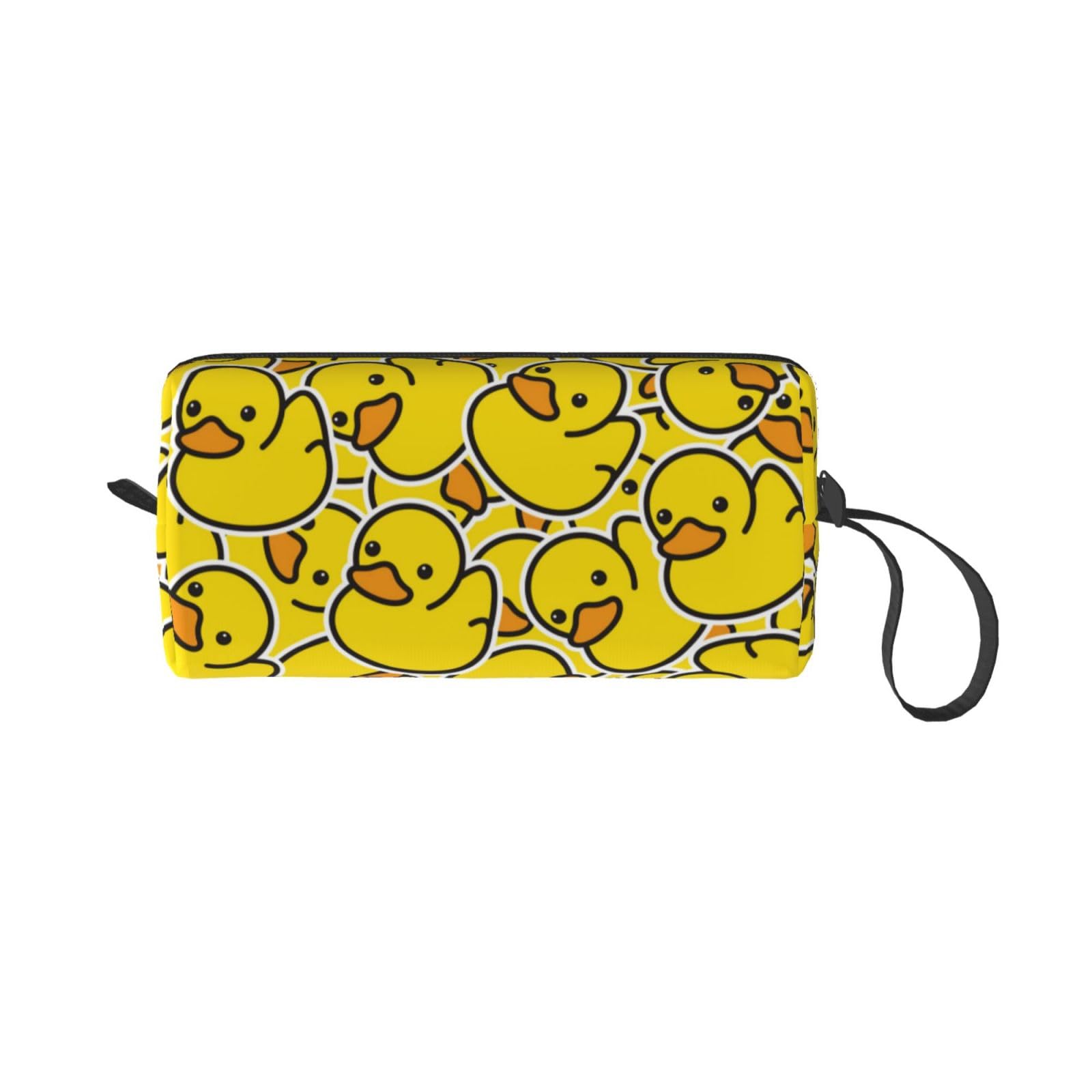 Cute Duck Cartoon Makeup Bag - Small Cosmetic Organizer with Handle, Portable Travel Toiletry Pouch for Women & Girls | Perfect for Travel, Gym, and Daily Essentials Storage