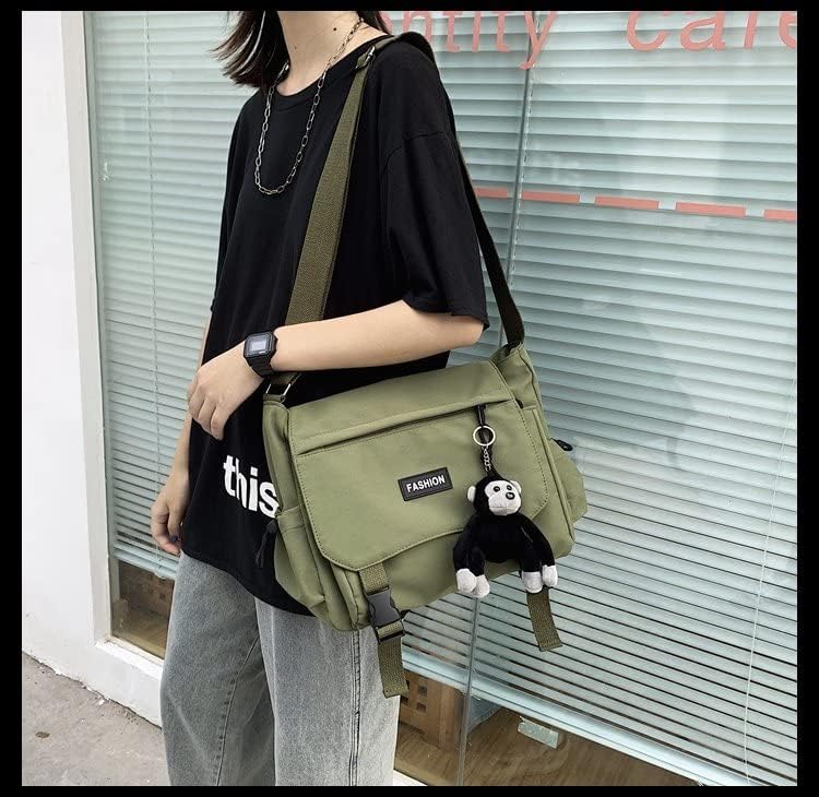 Large Capacity Unisex Shoulder Bag - Waterproof Nylon Messenger Bag for Men & Women, Japanese Korean Style Oxford Book Bag - Perfect for School, Work, Travel & Daily Commute
