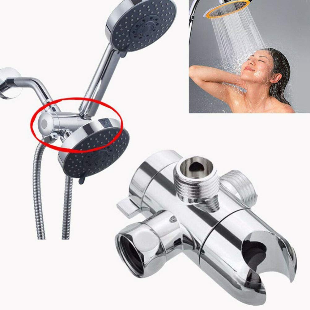 Hemoton Handheld Shower with Diverter Valve - 1pc Bathroom Shower Arm Bracket for Easy Switching Between Fixed and Handheld Showers - Perfect for Bathing Pets, Kids & Hair Washing