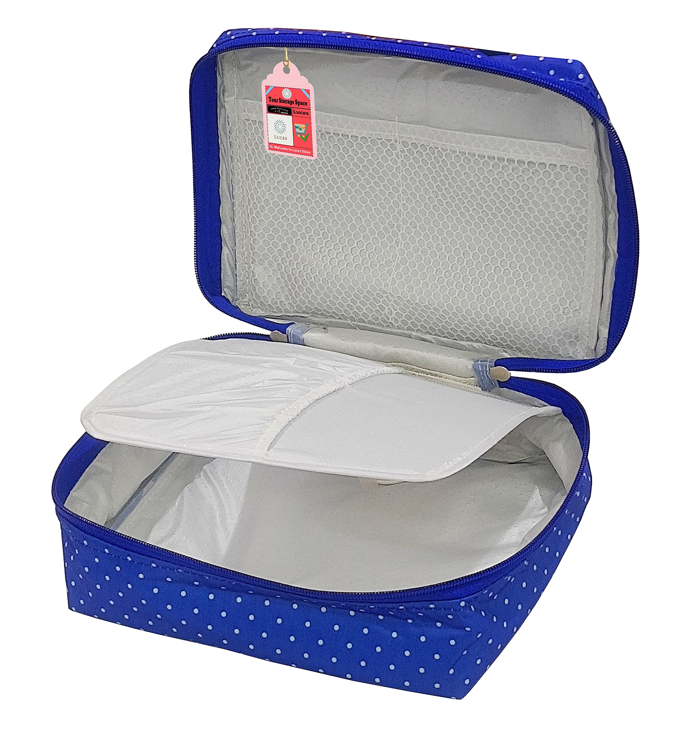 Portable Travel Makeup Train Case - Cosmetic Organizer Bag with Adjustable Dividers & Water-Resistant Zipper Pouch for Women & Girls | Perfect for Travel, Daily Storage & Artist Supplies (Blue)