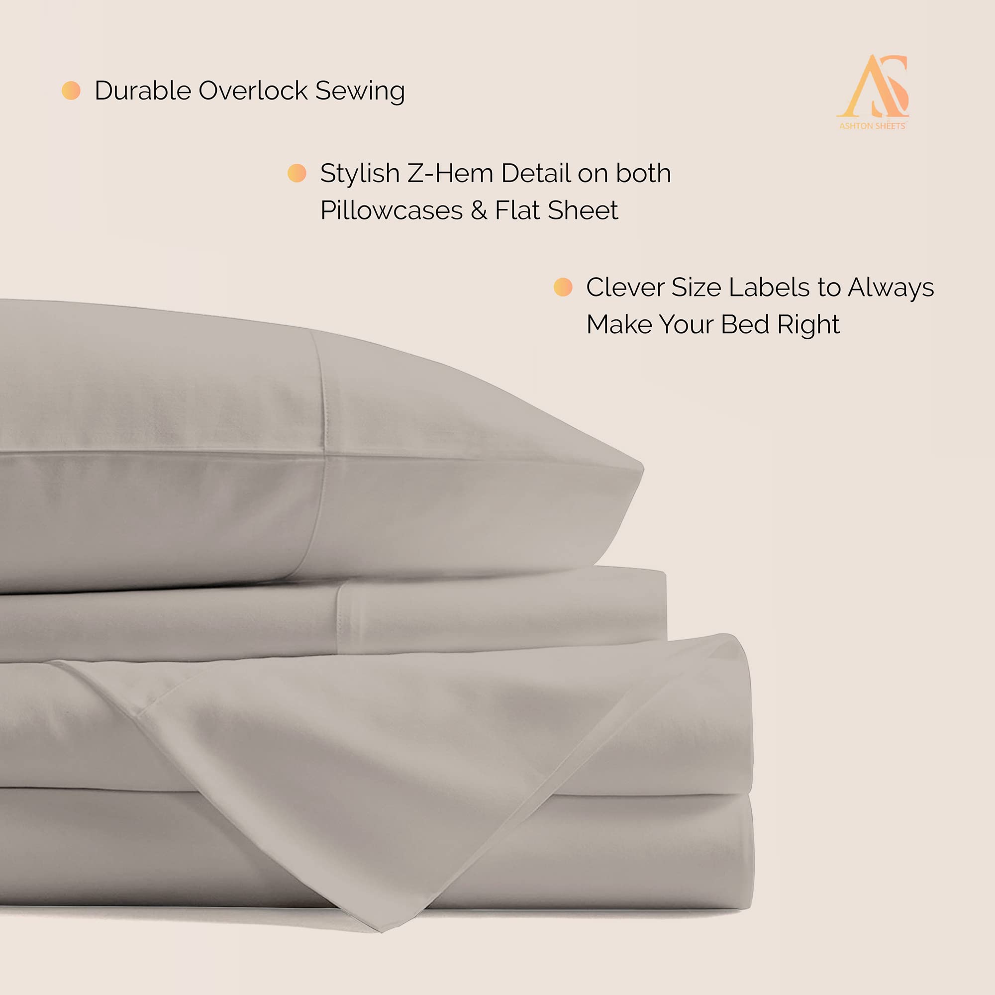 Premium 100% Egyptian Cotton California King Sheets Set - 4PC 800 Thread Count Cooling Bed Sheets for Adjustable Beds, Sleep Number Beds & Luxury Hotel Style Bedding (Taupe) - 16