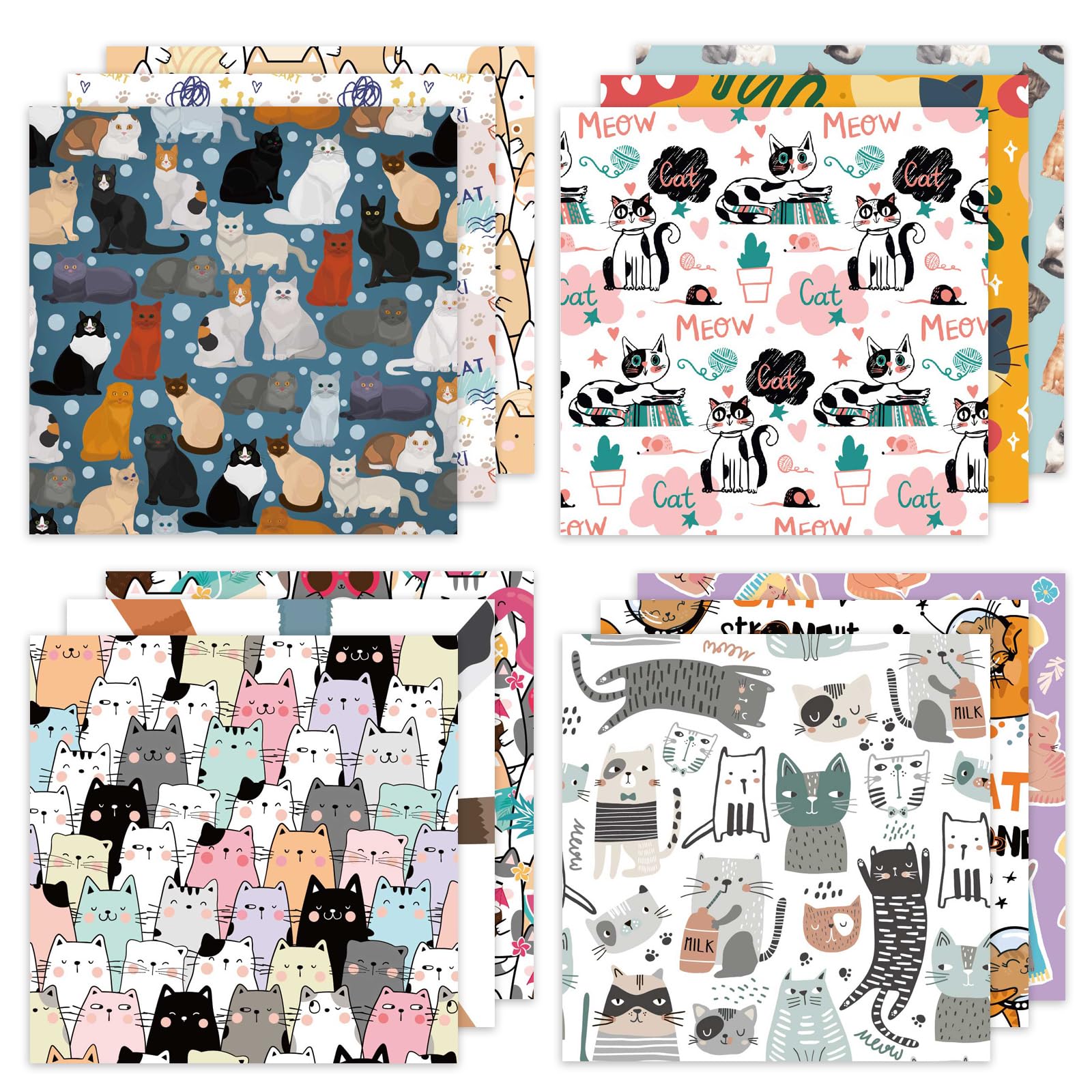24 Sheets 12 Designs Scrapbook Paper Pad, 6