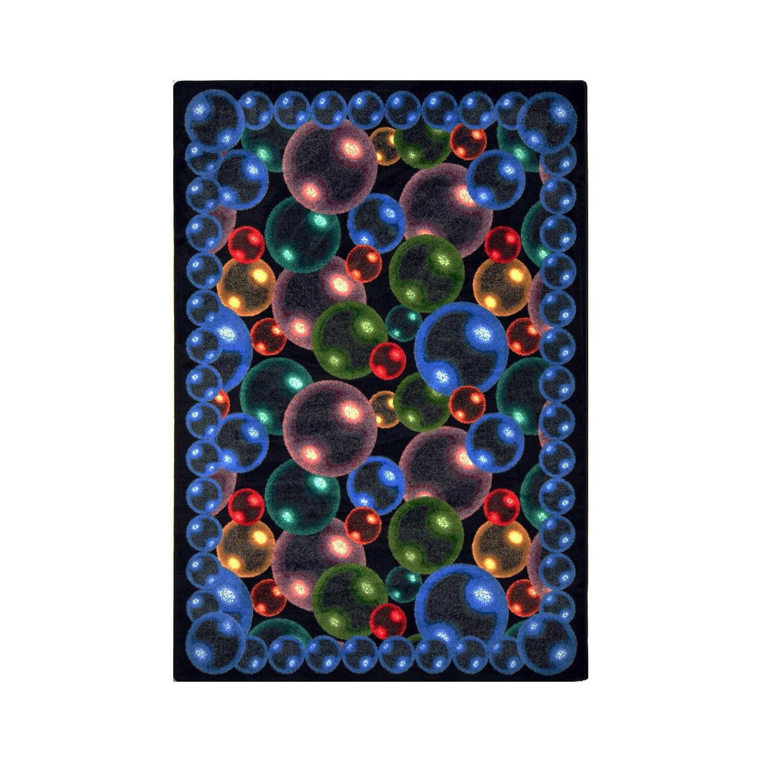 Joy Carpets Kaleidoscope Bubbles Whimsical Area Rug 3'10