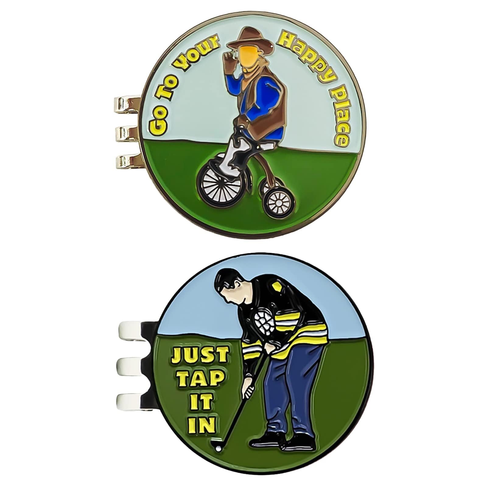 Funny Magnetic Golf Ball Marker Set of 2 with Hat Clip - Perfect Golf Gifts for Men & Women - Ideal for Golf Tournaments, Practice Rounds & Golf Lovers Accessories