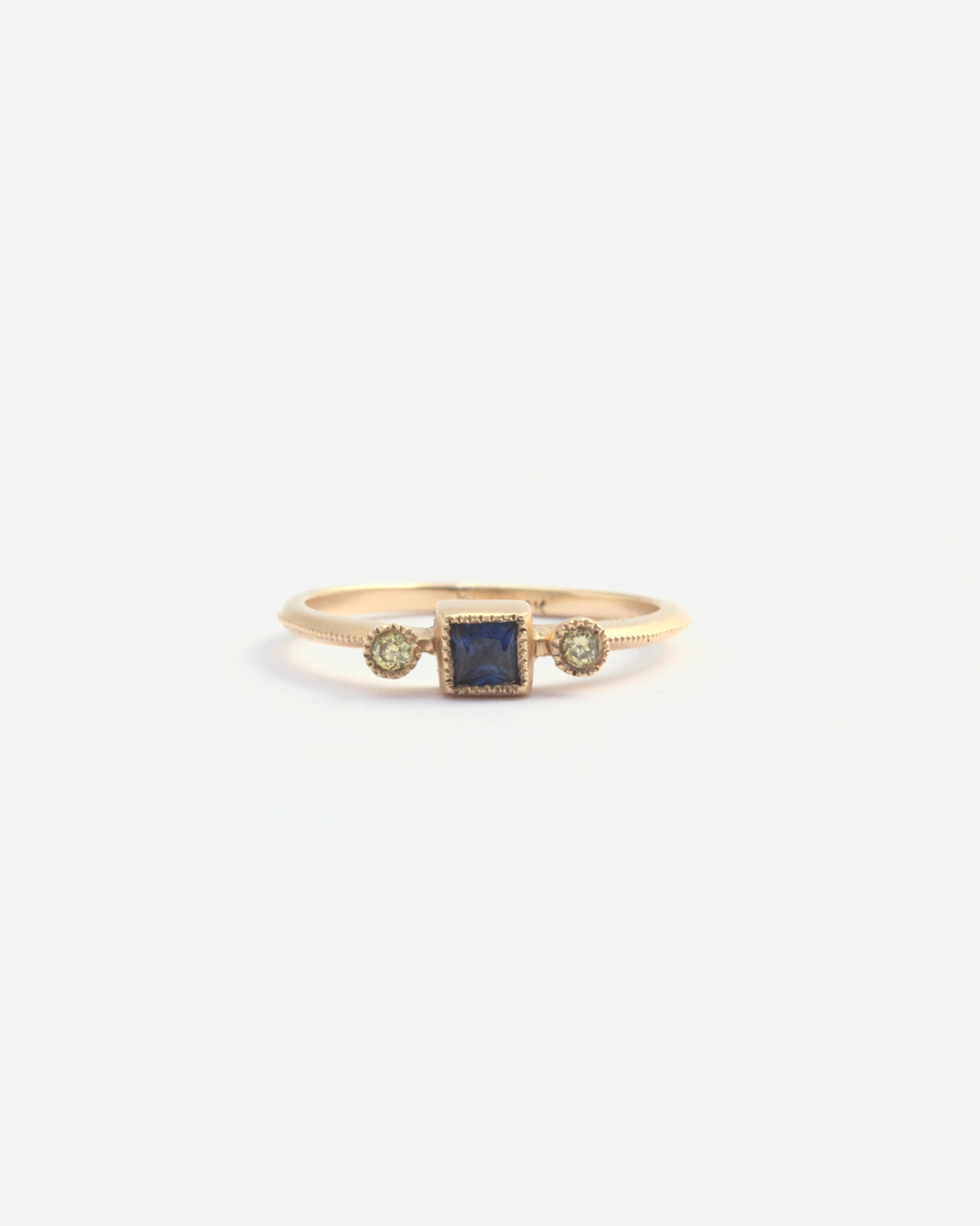 Melee 27 Blue Sapphire & Yellow Diamond Ring - Elegant Jewelry for Weddings, Anniversaries & Special Occasions