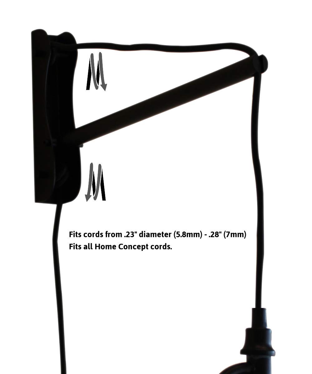HomeConcept MAST Plug-in Wall Mount Pendant Light - 2 Light White Cord with Diffuser & Textured Oatmeal Shade (16x16x09) - Perfect for Kitchen Island, Dining Room & Bedroom Lighting