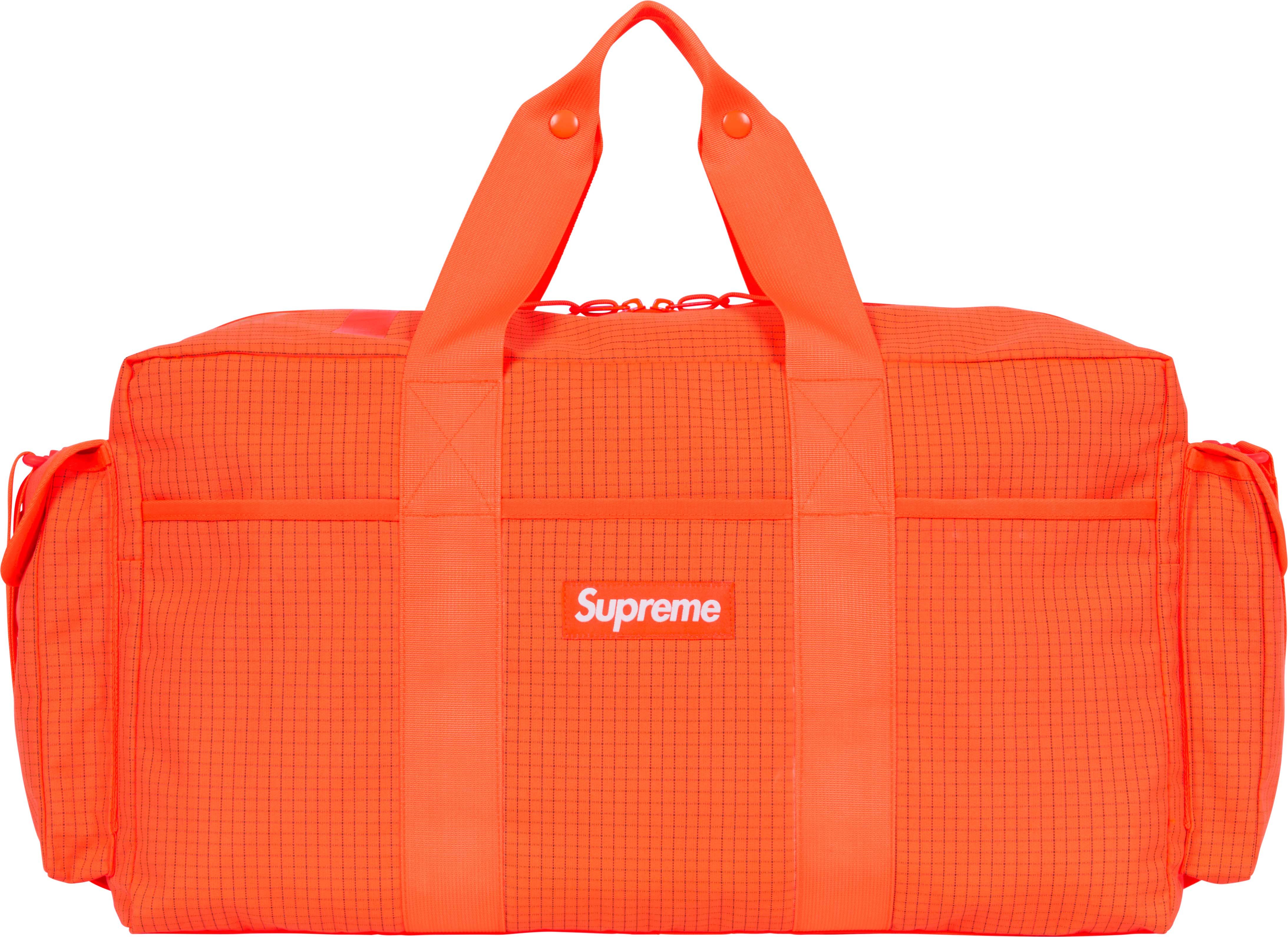 Supreme SS24 Duffle Bag - Waterproof Orange Travel Duffel Bag for Gym, Sports & Weekend Getaways