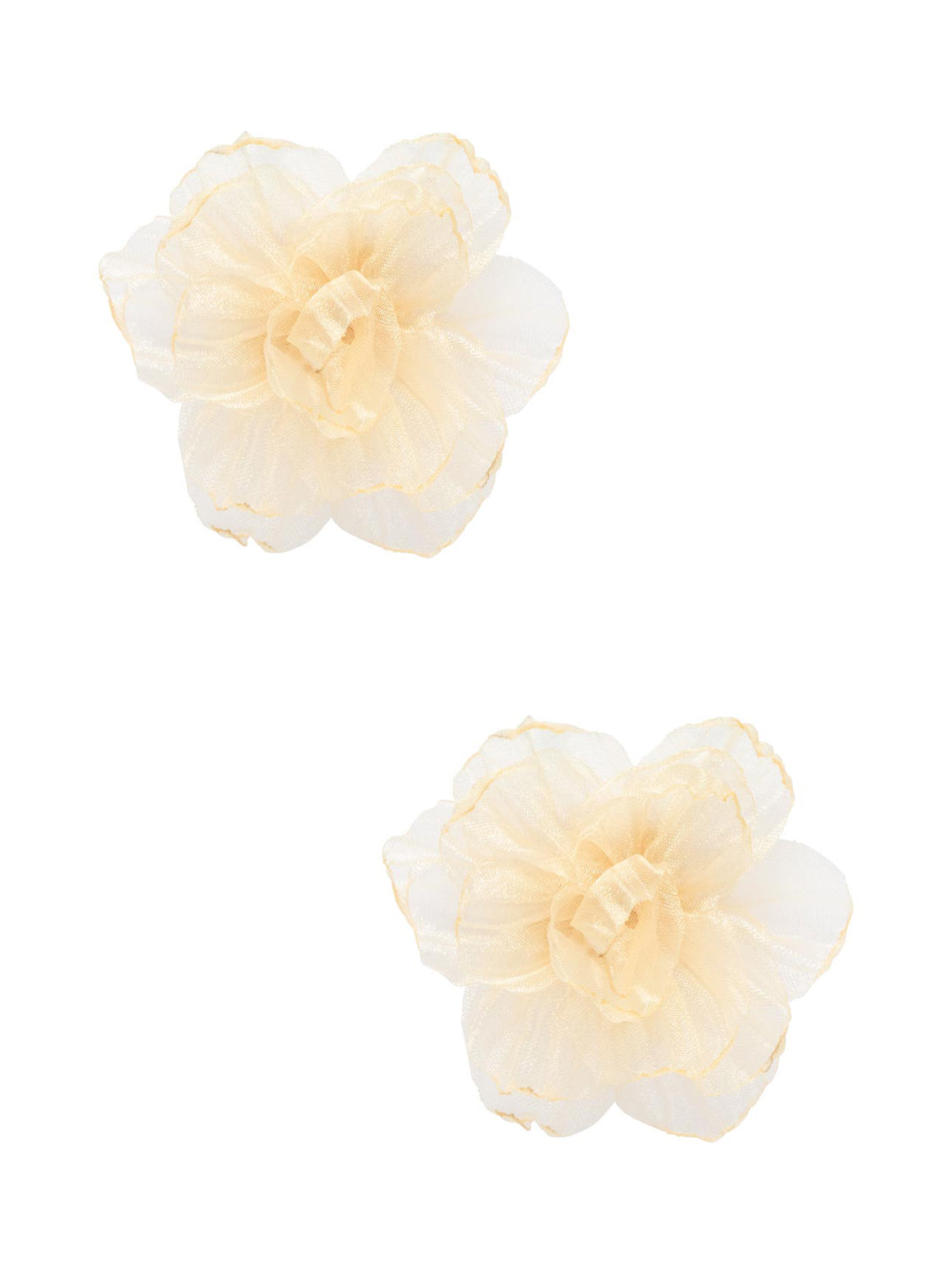 Elegant Oversized Organza Flower Earrings for Women - Boho Chic Dangle Statement Jewelry - Perfect for Weddings, Parties & Everyday Fashion