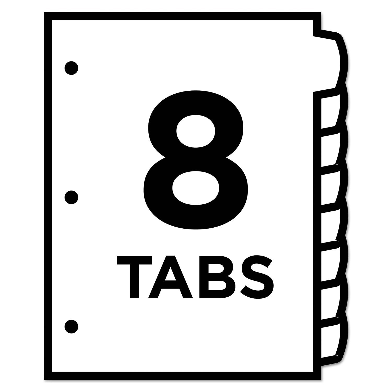 Avery® Big Tab Printable Large White Label Tab Dividers - 8 Tabs, 11 x 8.5 Inches, White (20 Sets) - Perfect for Office Organization, Filing Systems, and School Binders