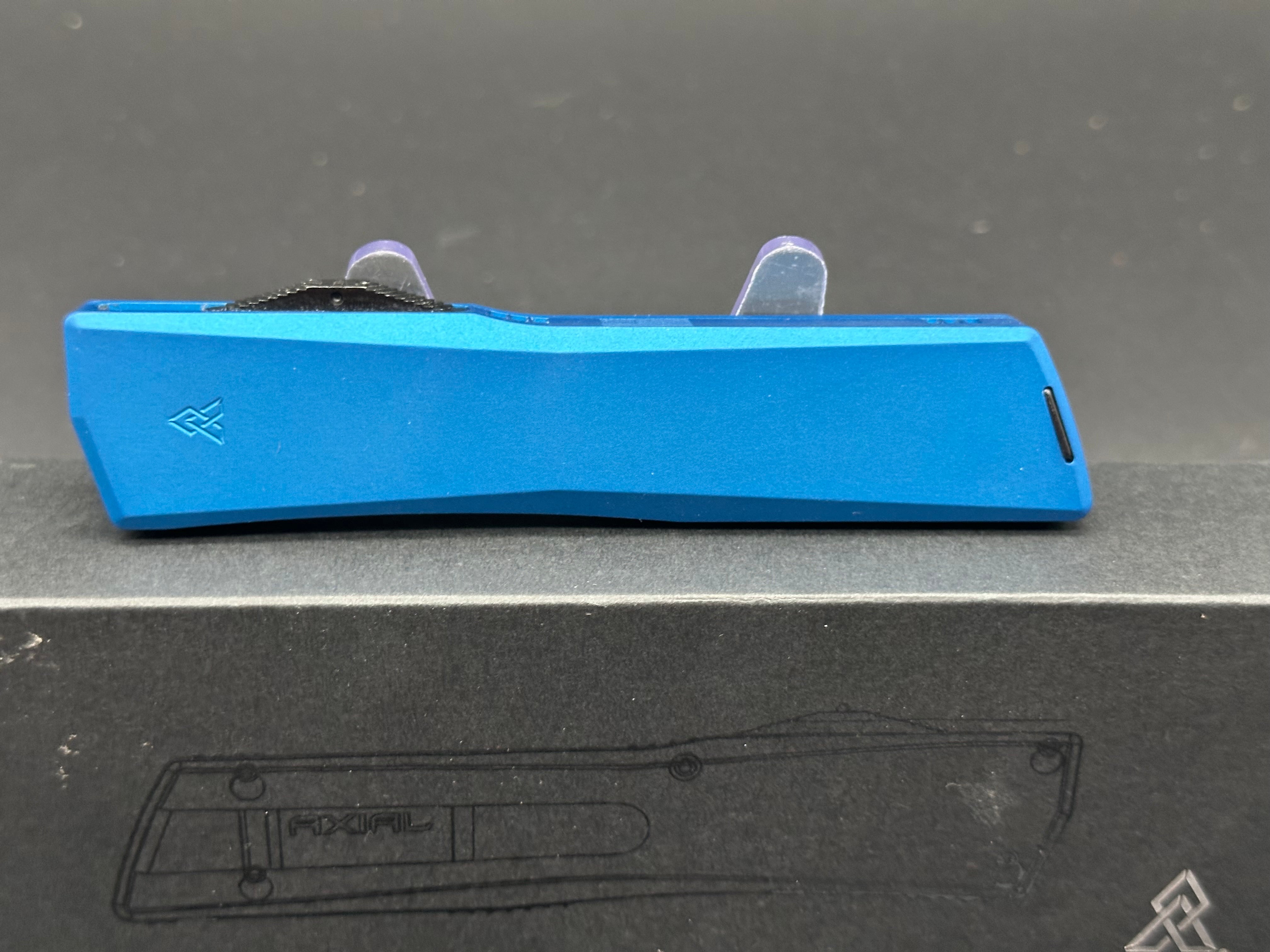Axil Shift Blue Aluminum S35VN Out-The-Front Knife - EDC, Tactical & Outdoor Survival Tool