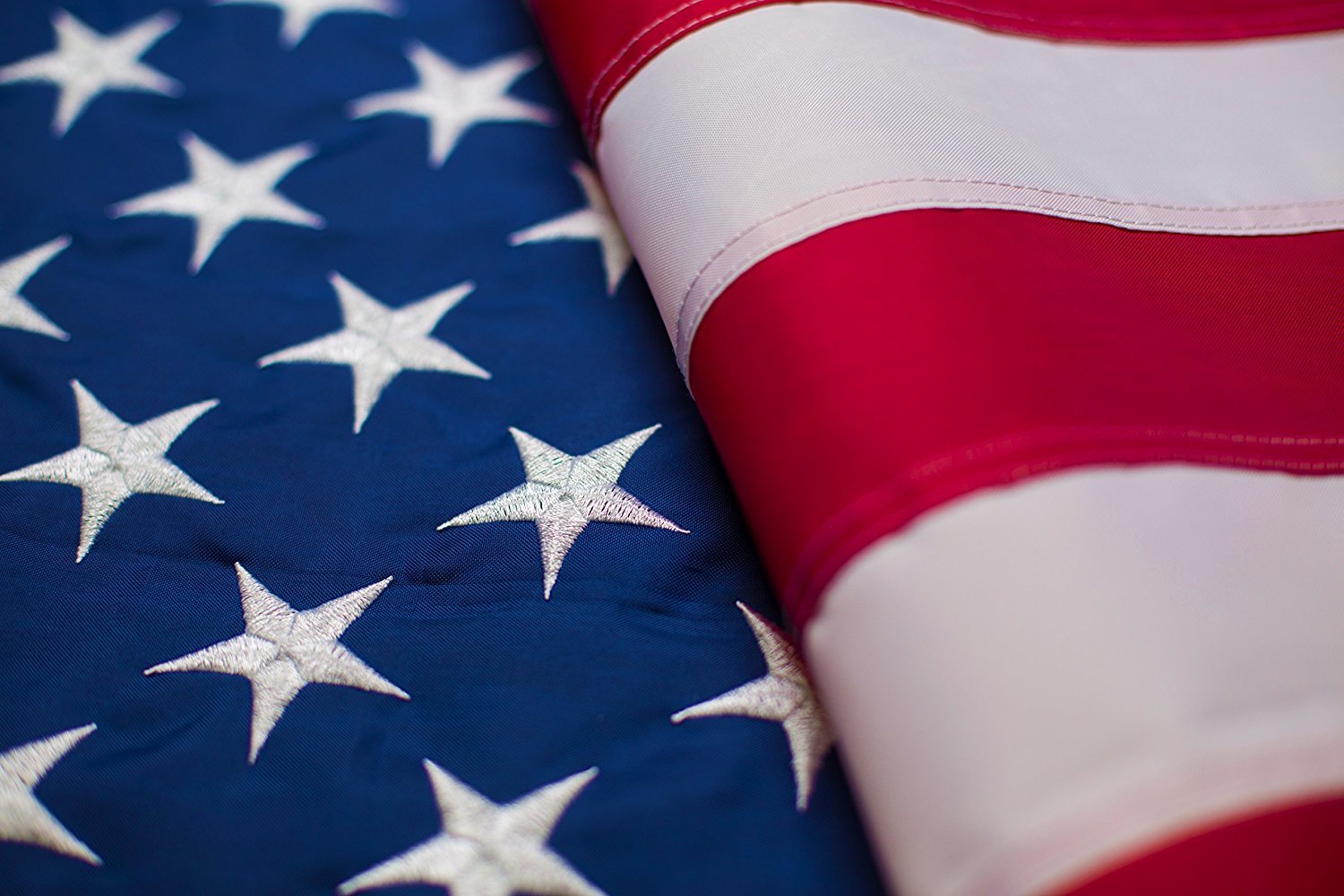 6x10 FT American Flag - Heavy Duty Polyester with Embroidered White Stars & Brass Grommets - Double Stitched for Extra Strength - Perfect for Outdoor Display, Parades, and Patriotic Events