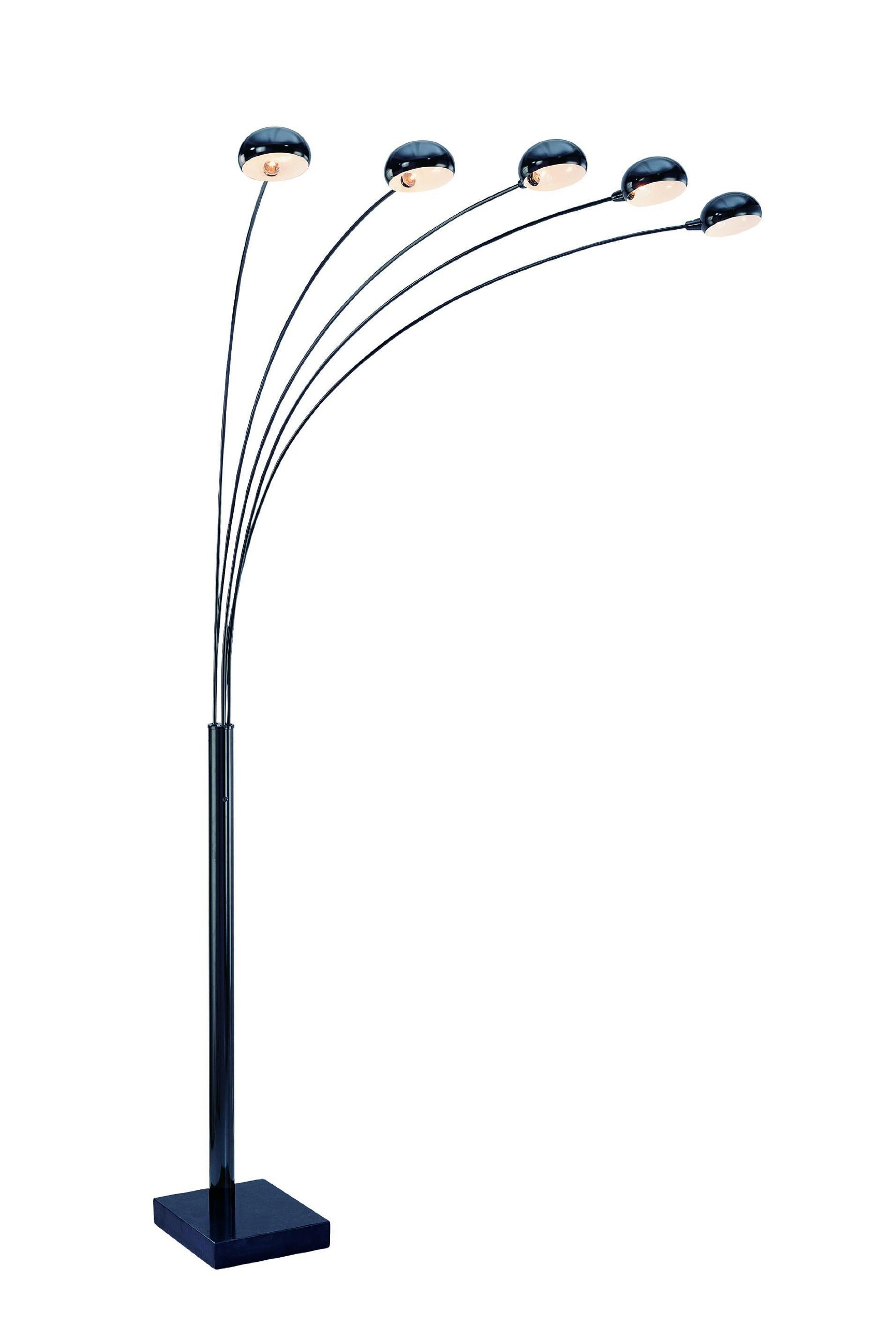 Lite Source LS-9485M/BLK Multi-LITE Arc Floor Lamp in Black - Modern Lighting for Living Room, Bedroom, or Office Decor