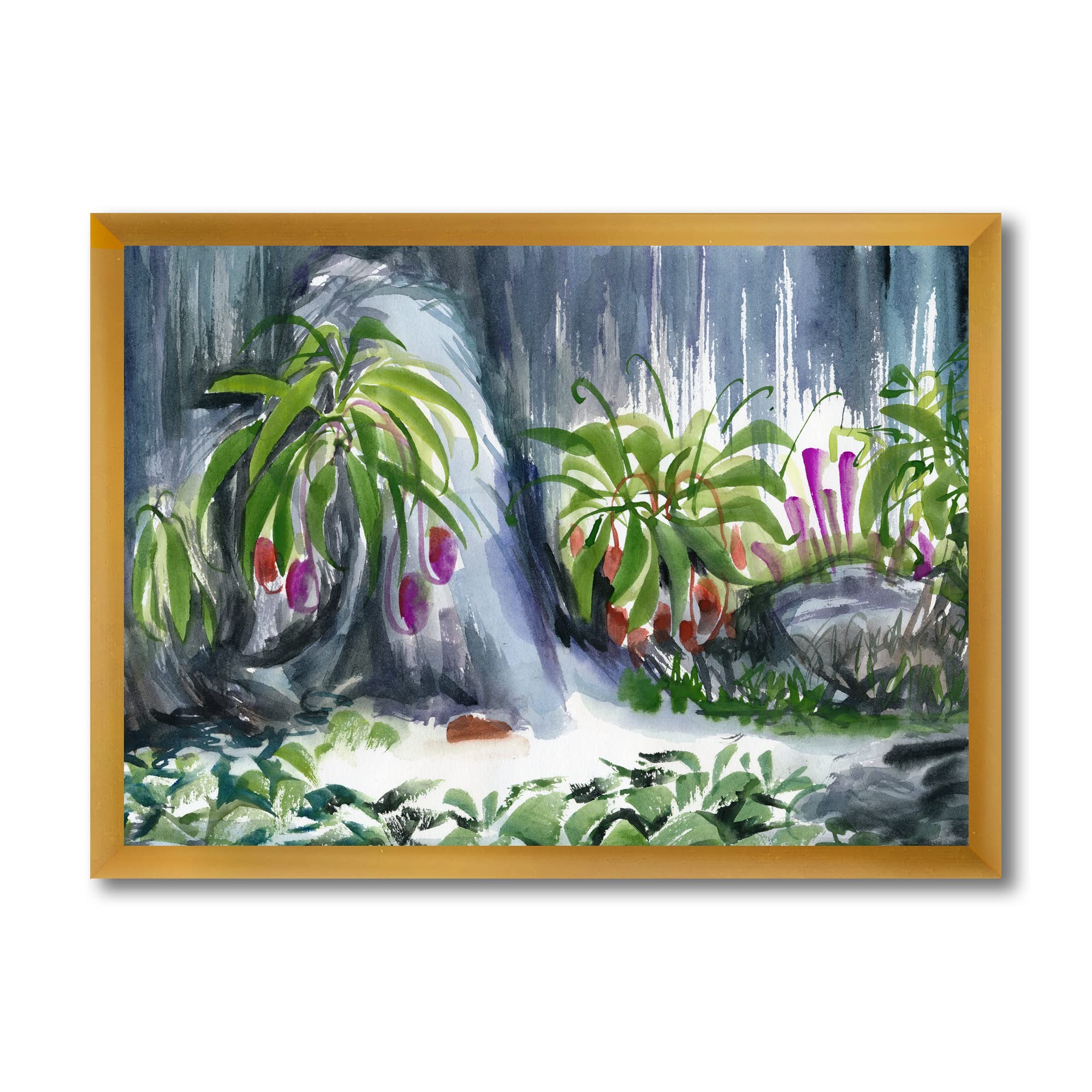 Tropical Plants Oasis Farmhouse Framed Wall Art - Vibrant Botanical Canvas Prints for Living Room, Bedroom & Office Decor