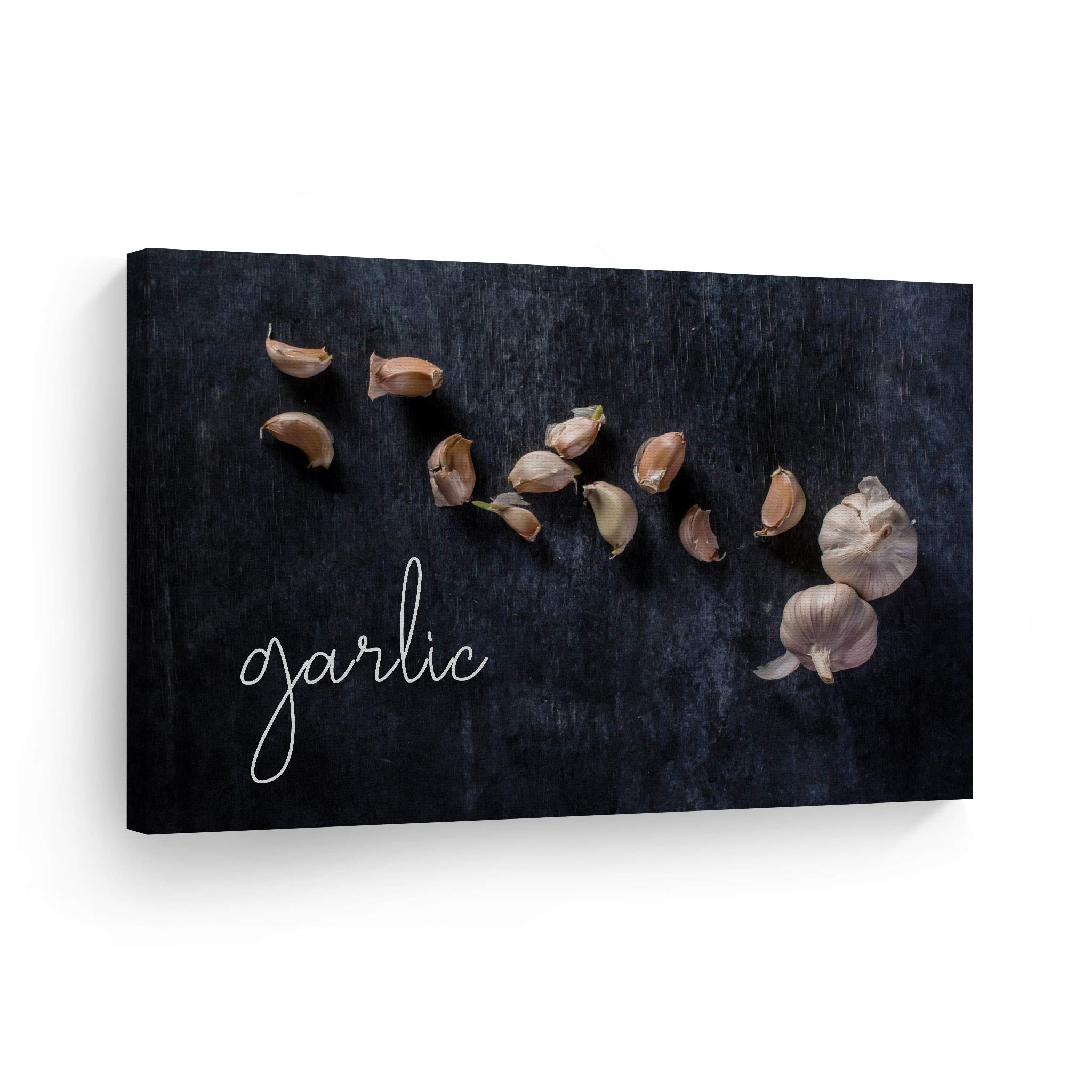 Garlic Cloves Rustic Kitchen Wall Art Print - Farmhouse Decor Canvas Painting for Dining Room, Restaurant & Cafe - Modern Housewarming Gift (24x36 Inch, Ready to Hang) - Perfect for Country Style Kitchens & Cozy Dining Spaces