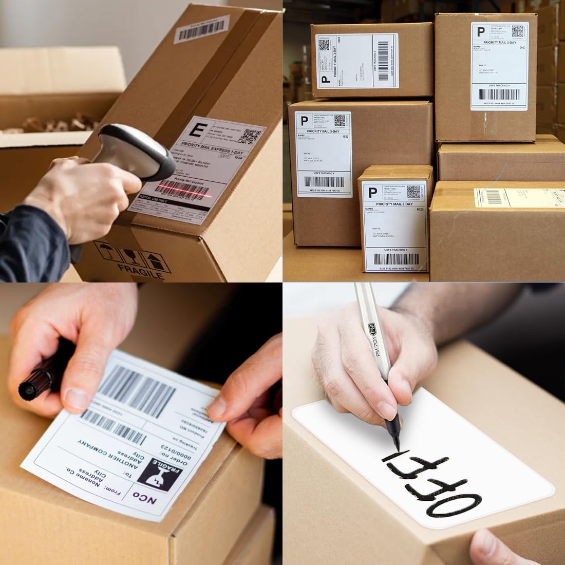 4x6 Thermal Shipping Labels - 1000 Pack Perforated FanFold Sticker Paper for Rollo, Zebra, Nelko Direct Thermal Printers | Durable, Writable Labels for E-commerce, Logistics & Small Business Shipping Needs