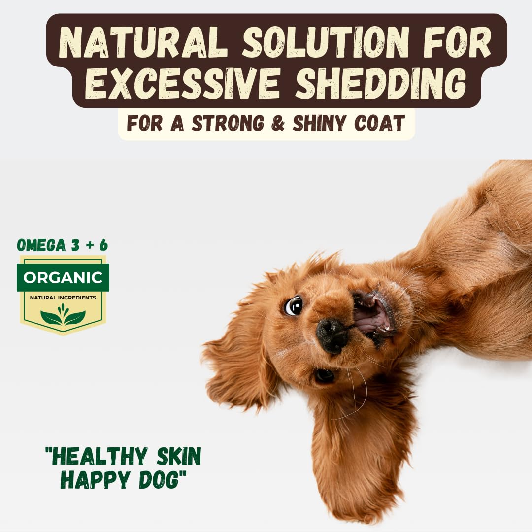 Natural Deshedding Dog Shampoo Bar for Shedding Control - Coconut Oil & Shea Butter | Vegan, Plastic-Free, 3-Pack | Gentle Bathing for Dogs with Sensitive Skin & Long Hair Care