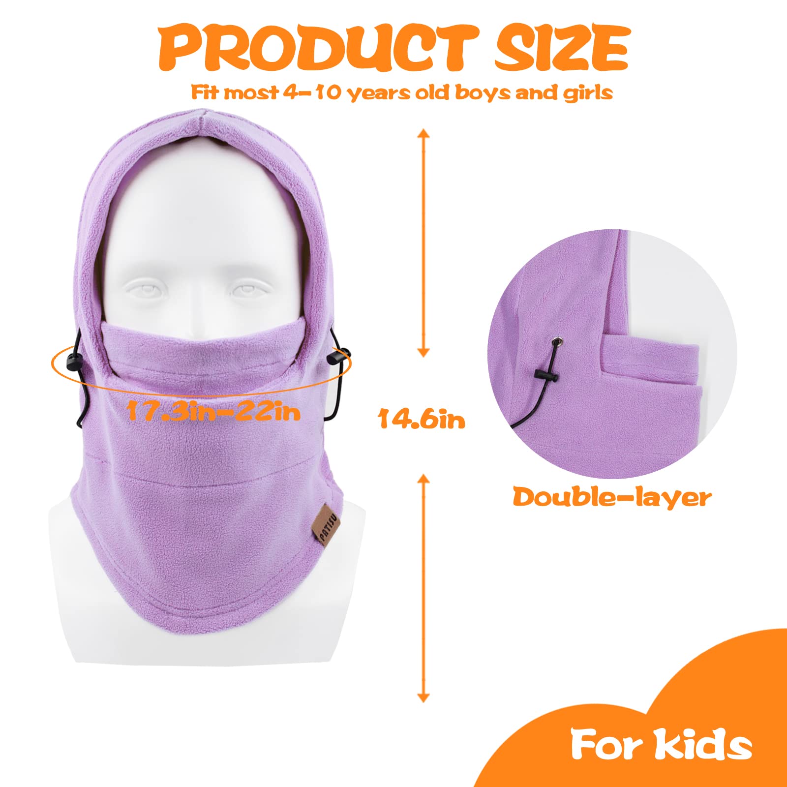 Kids Balaclava Windproof Ski Mask - Winter Face Mask & Neck Warmer for Boys & Girls - Cold Weather Protection for Skiing, Snowboarding & Outdoor Activities
