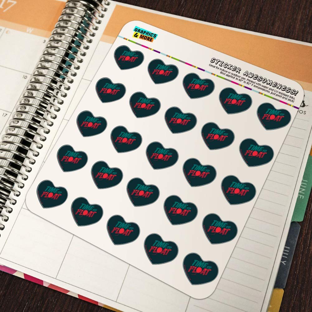 IT Chapter 2 Time to Float Heart Shaped Planner Stickers - Scrapbook Decoration, Bullet Journal Supplies, DIY Craft for Horror Movie Fans & Scrapbooking Enthusiasts