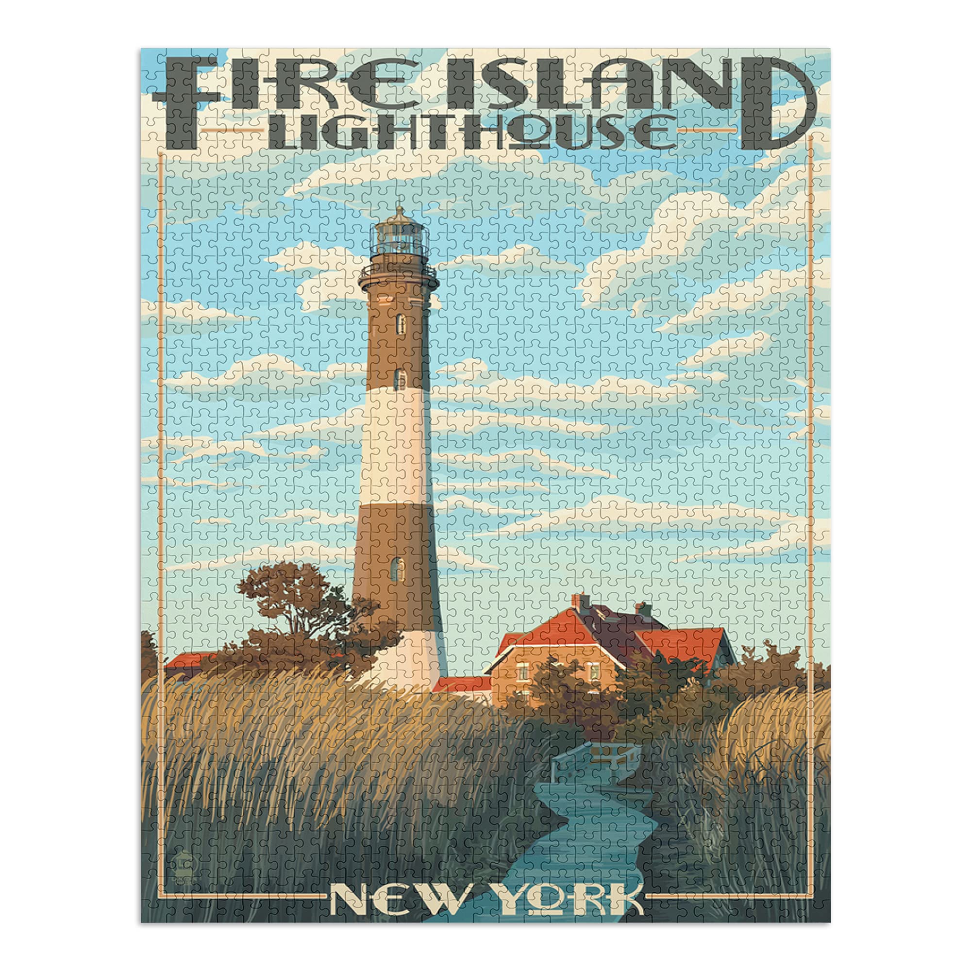 1000-Piece Premium Jigsaw Puzzle - Captree Island & Fire Island Lighthouses New York (19x28.5 inches) | Challenging Puzzle for Adults & Family | Made in USA | Perfect for Home Decor, Family Game Night & Relaxation