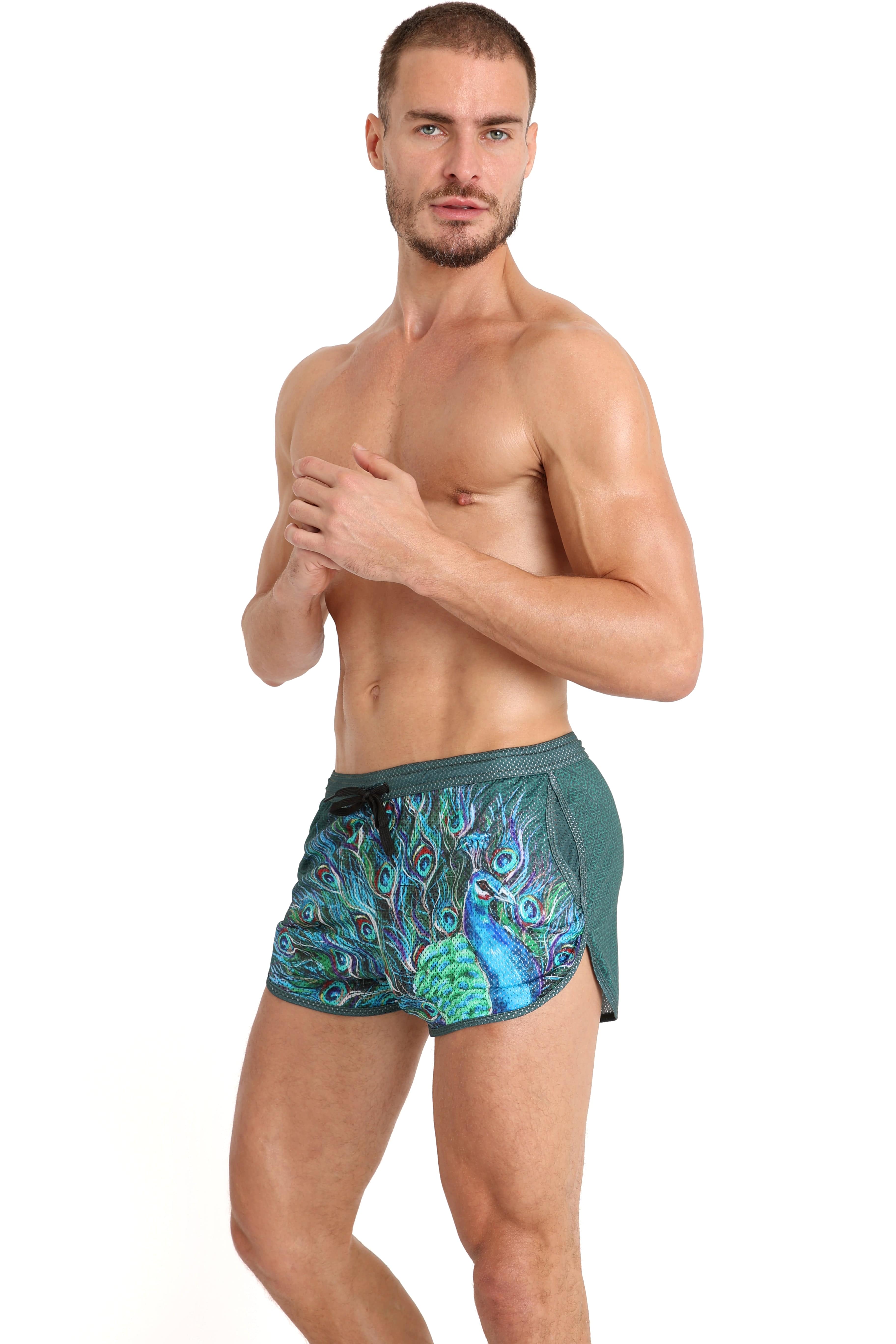 Stylish Peacock Green Mesh Shorts for Women - Breathable & Comfortable Summer Casual Wear | Perfect for Gym, Yoga, Beach & Outdoor Activities