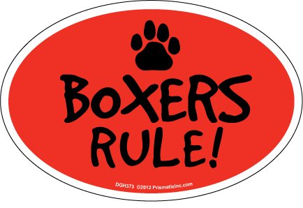 Prismatix Decal Boxer Car Magnets for Parents - Boxers Rule - Fun Car Decor for Dog Lovers & Family Vehicles