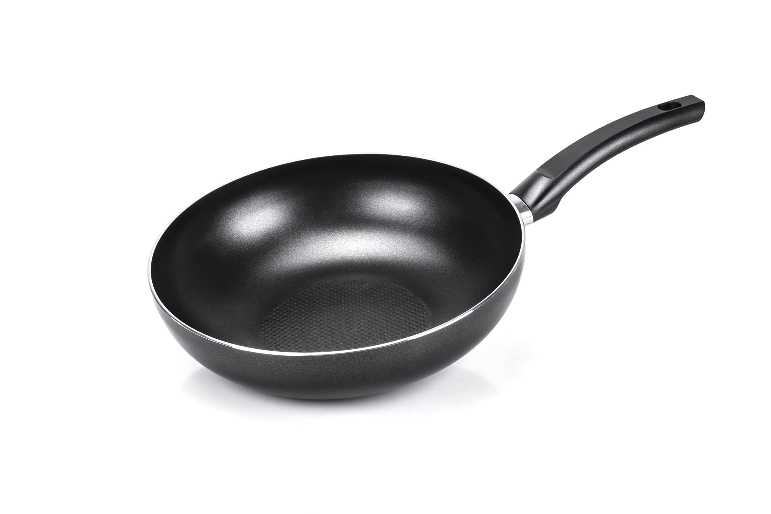 Moneta Gea 28cm Aluminum Wok Pan - 100% Recycled Material, Induction Compatible, Made in Italy - Perfect for Stir-Frying, Sautéing & Asian Cooking