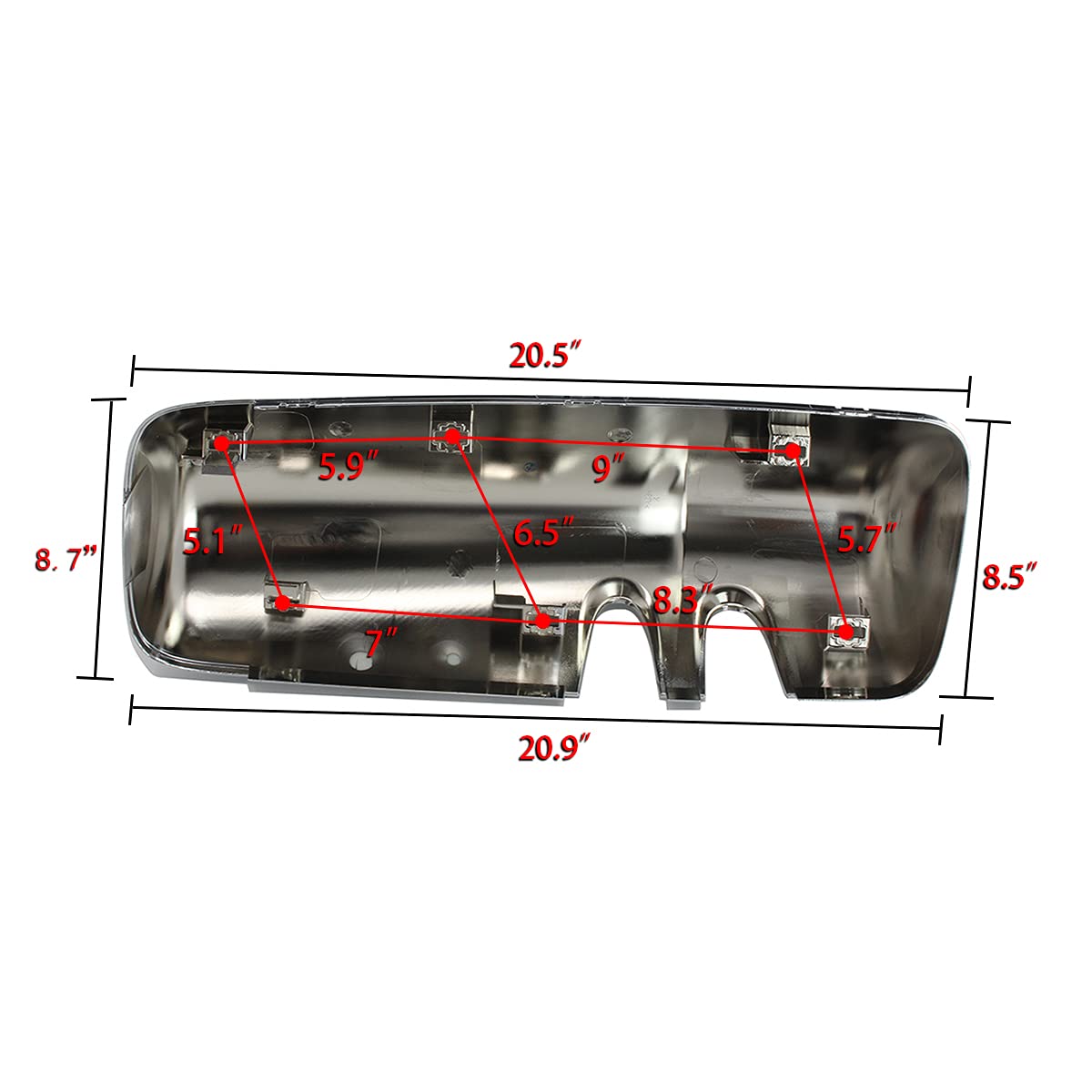 Chrome Door Mirror Covers for Kenworth T680 & T880 - Left Driver Side & Right Passenger Side Replacement - Heavy Duty Truck Accessories for Enhanced Safety & Style