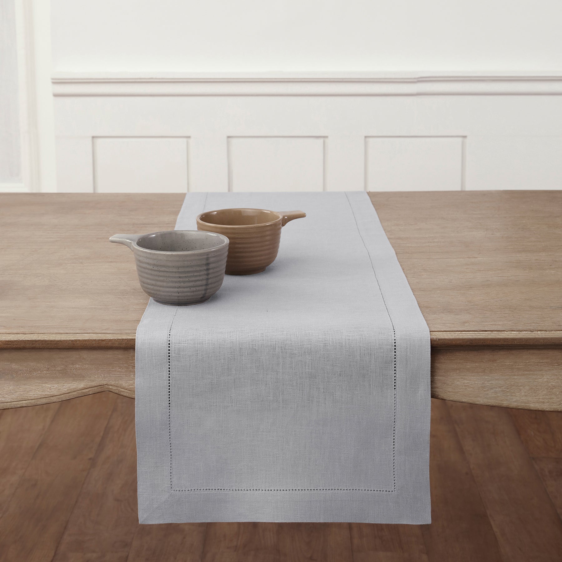 Elegant Classic Hemstitch Table Runner - 12x72 Inch White Linen Table Decor for Dining Room, Wedding & Holiday Parties - Perfect for Farmhouse, Rustic & Boho Home Decor