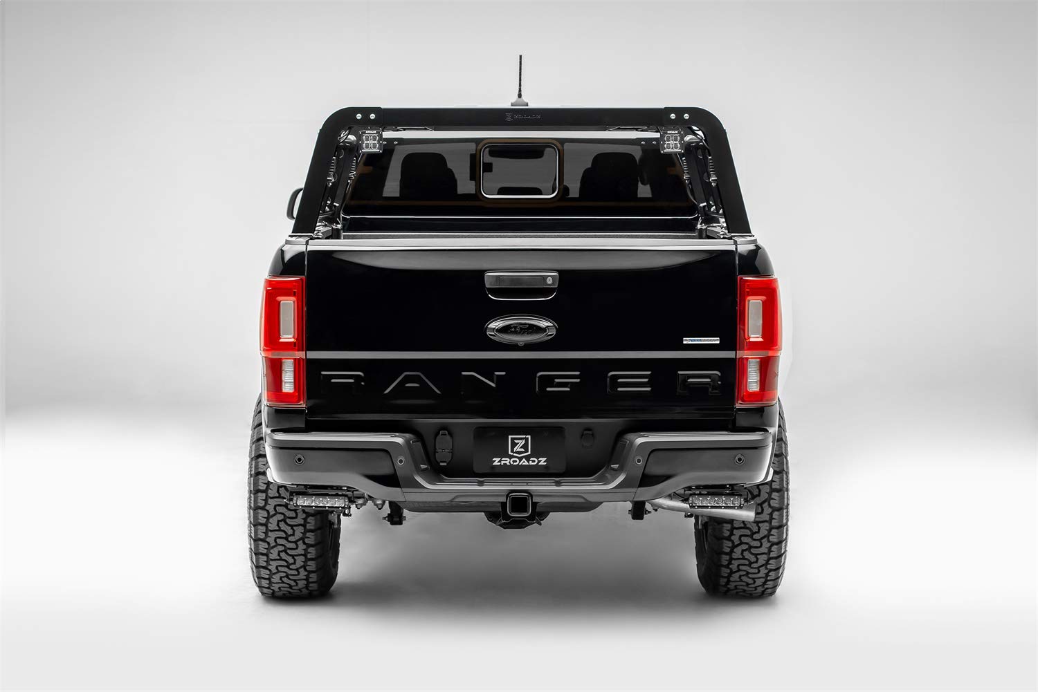 2019-2021 Ford Ranger Under Rear Bumper LED Light Mounting Bracket - Fits ZROADZ 6 Inch & Similar LED Lights (Lights Not Included) - Black PN Z385881 - Perfect for Off-Roading & Night Driving