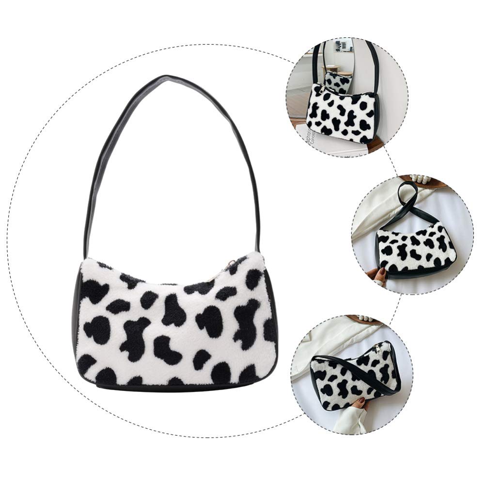 VALICLUD Women's Mini Shoulder Bag - Faux Fur Cow Print Crossbody Purse & Clutch Handbag for Casual Outings, Parties, and Daily Use