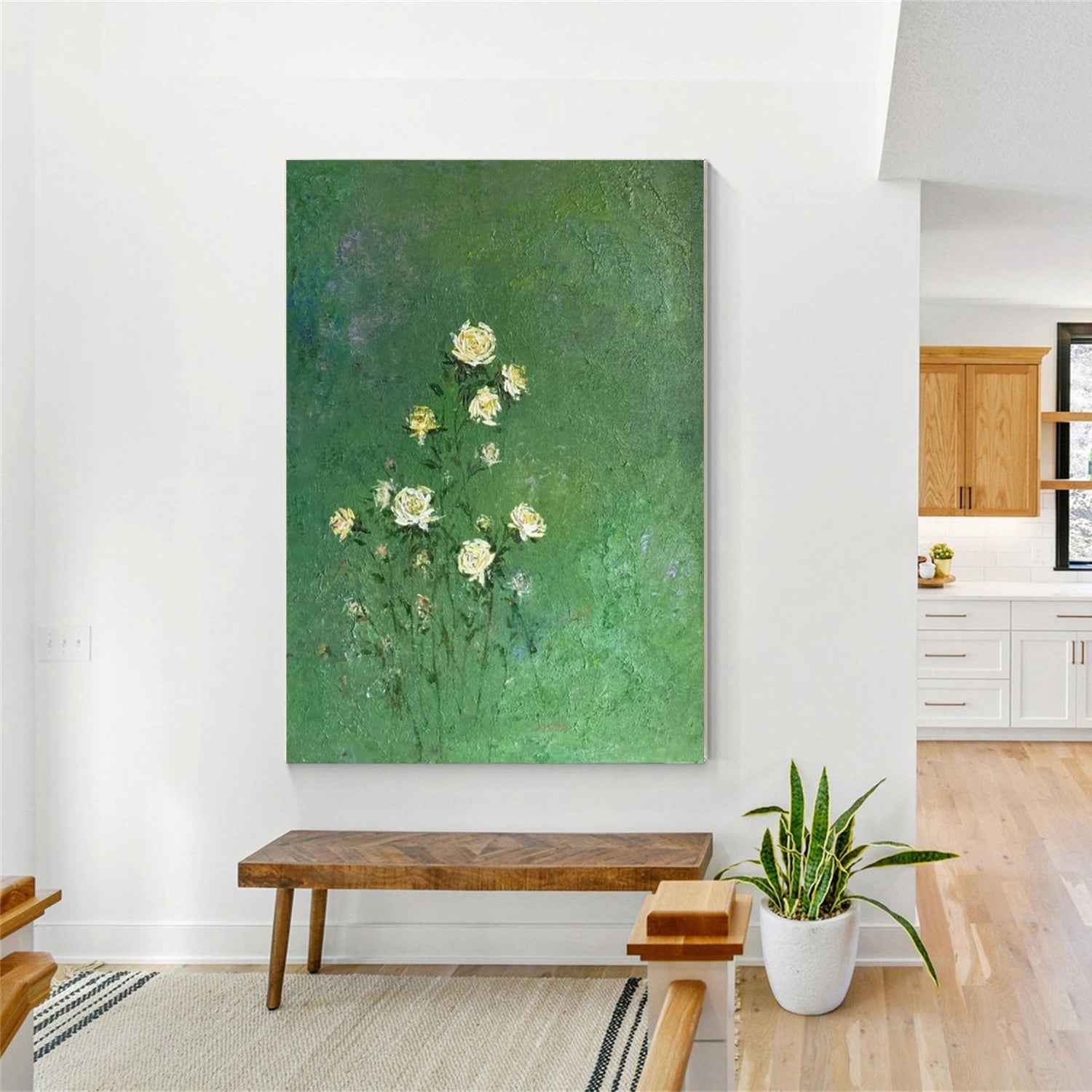 Flower and Tree Painting #FT 204 - Handmade Canvas Wall Art for Home & Office Decor - Perfect for Living Room, Bedroom, or Gift