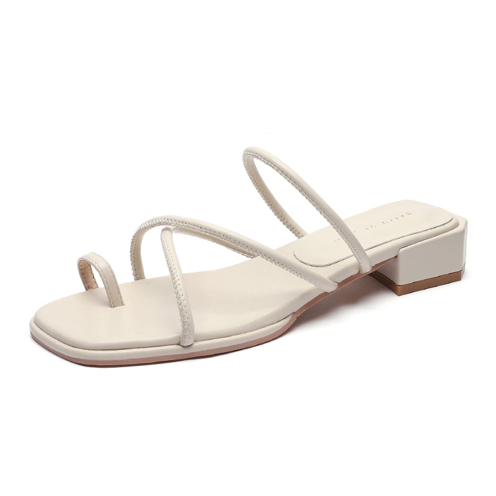 Women's Square Toe Heeled Sandals - Cross Strap Flip Flops Mules with Slip On Backless Design | Block Low Heel Slides Slippers for Beach, Party & Summer Outfits