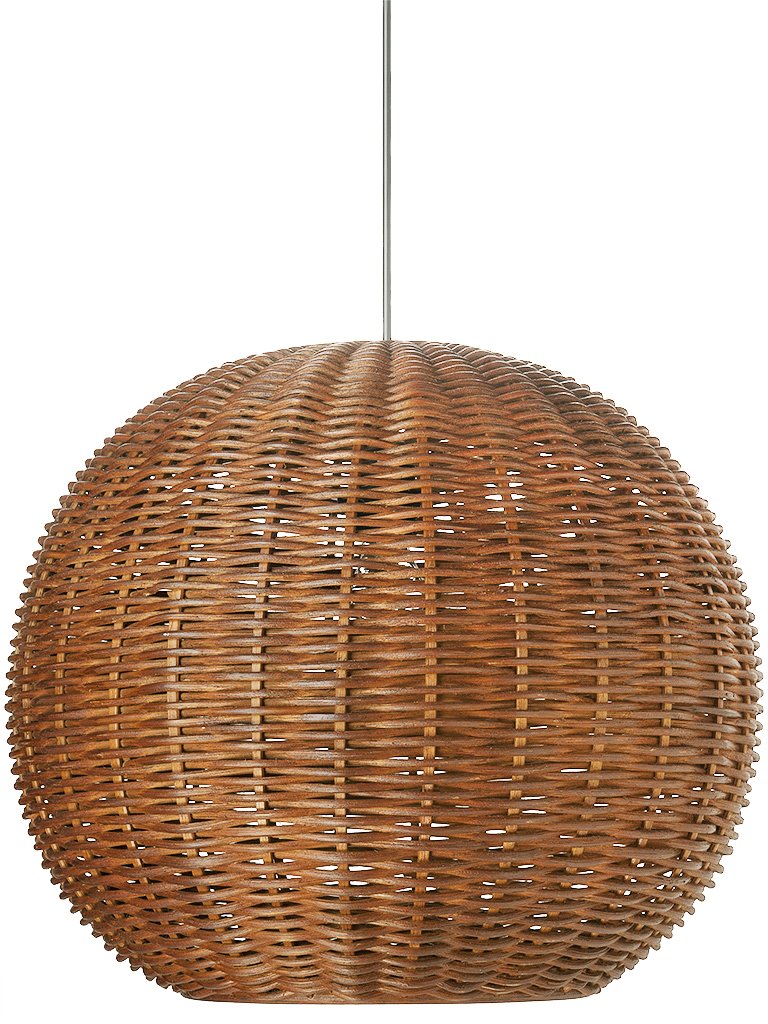 KOUBOO Wicker Ball Pendant Light - Rustic Brown Rattan Ceiling Lamp for Farmhouse, Boho, and Coastal Home Decor - Perfect for Dining Room, Bedroom, and Patio Lighting