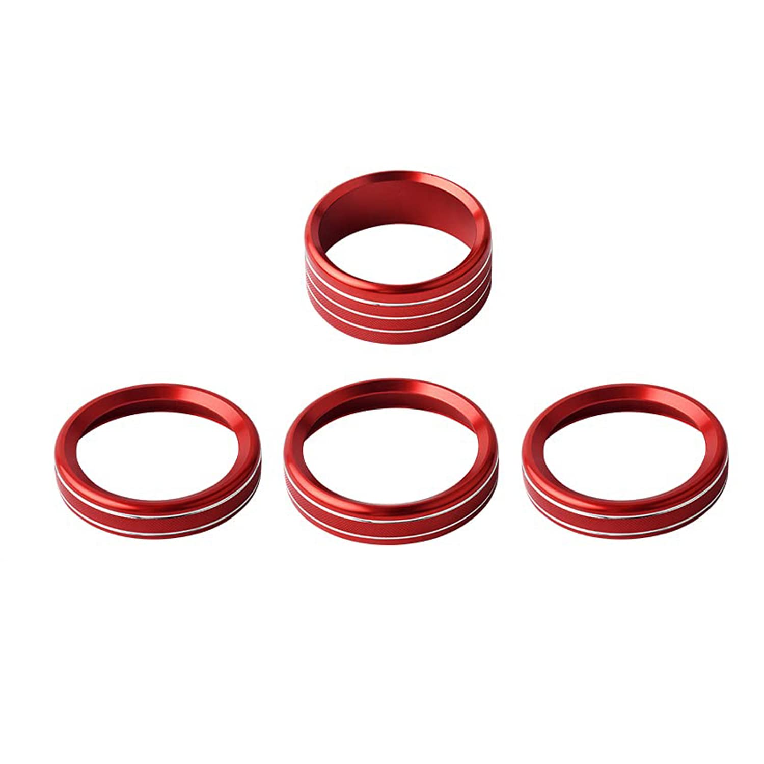 Wrangler JL JLU 2018-2021 AC Switch Knob Cover - Aluminum Alloy Red Interior Accessory for Jeep Wrangler | Perfect for Car Customization & Off-Road Protection