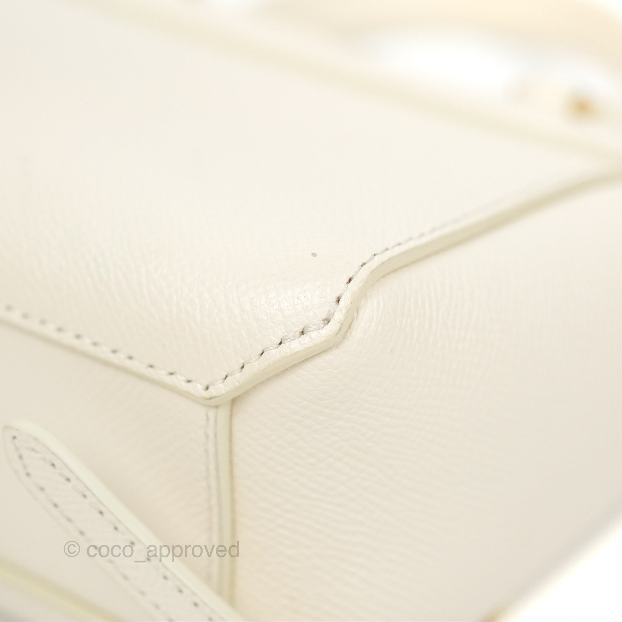 Celine Pico Belt Bag in White Grained Calfskin with Gold Hardware - Luxury Crossbody Bag for Women, Perfect for Everyday Use and Special Occasions