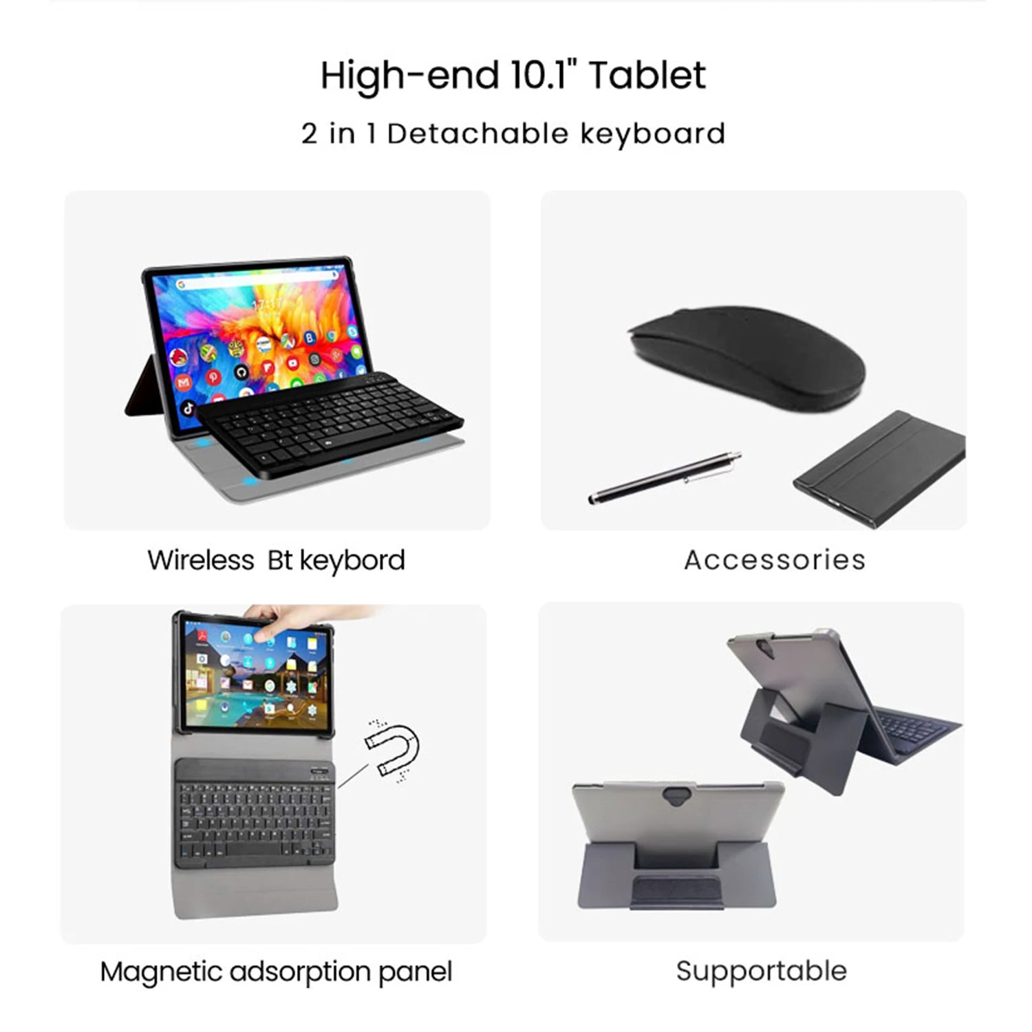 TK E10A133 Tablet - 10.1 Inch Android Tablet with Quad-Core Processor, 32GB Storage, HD Display | Perfect for Online Learning, Streaming & Portable Work