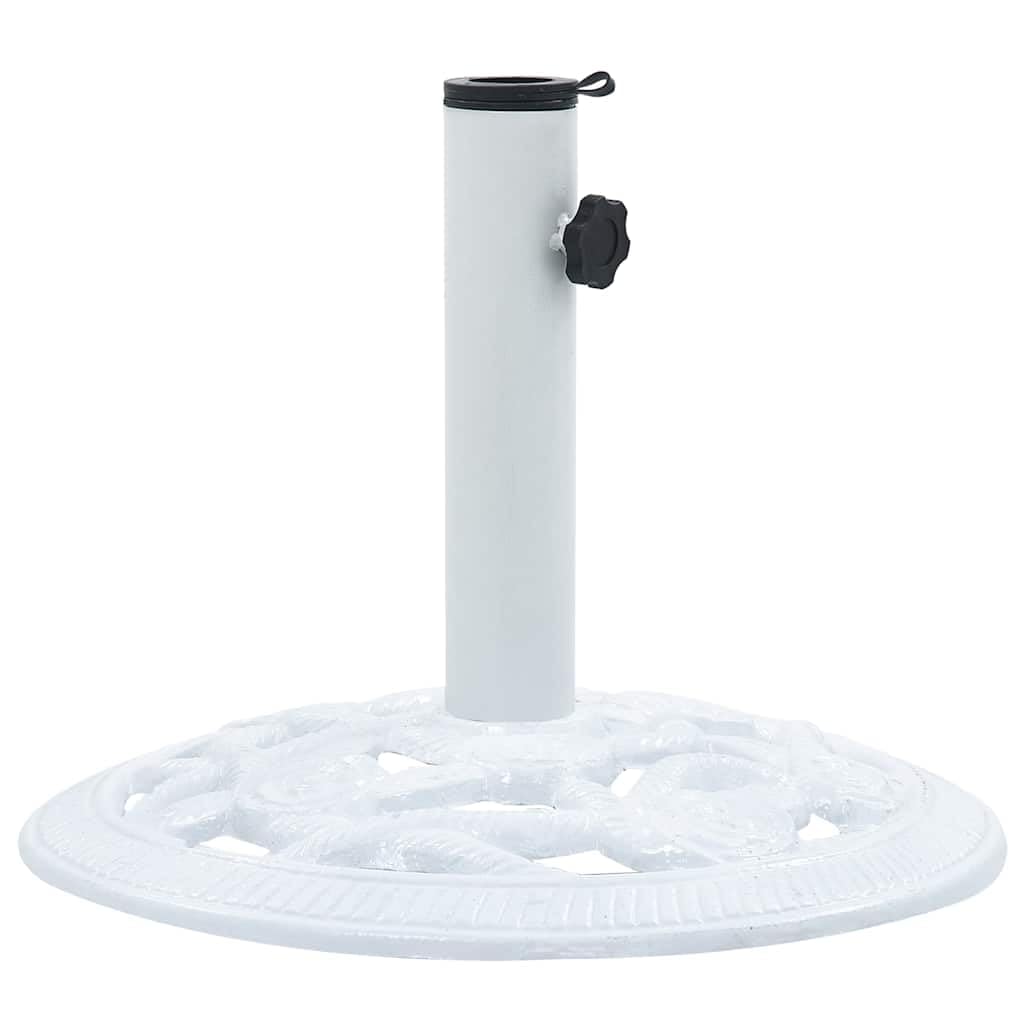 Heavy Duty 19.8 lb Cast Iron Umbrella Base - 15.7 Inch White Outdoor Patio Stand for Market Umbrellas, Perfect for Poolside, Garden, Deck, and Backyard Use
