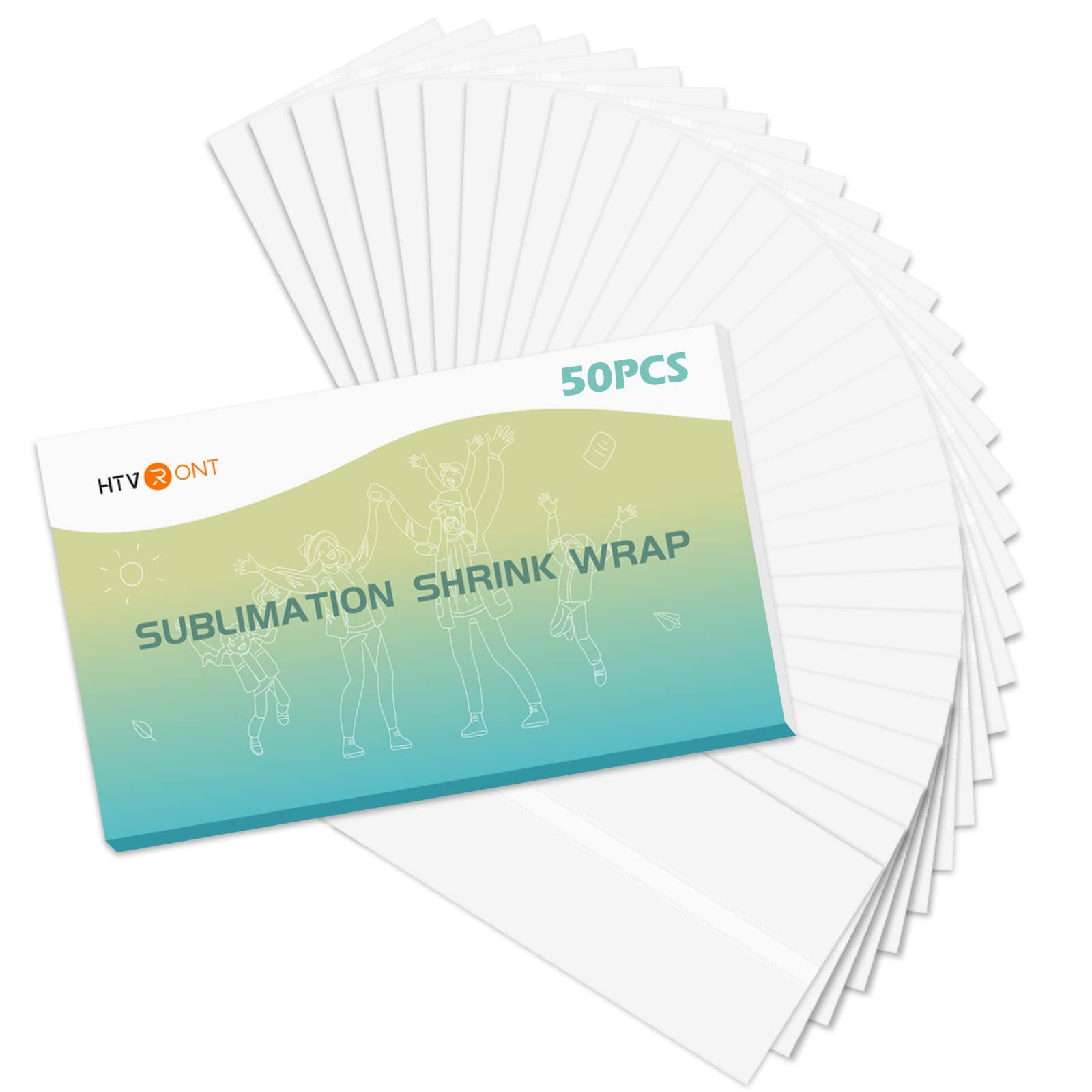 HTVRONT 5X10 Inch Sublimation Shrink Wrap for Tumblers - 50PCS Heat-Resistant Shrink Wrap Sleeves for DIY Sublimation Projects | Perfect for Custom Tumbler, Mug, and Cup Wrapping
