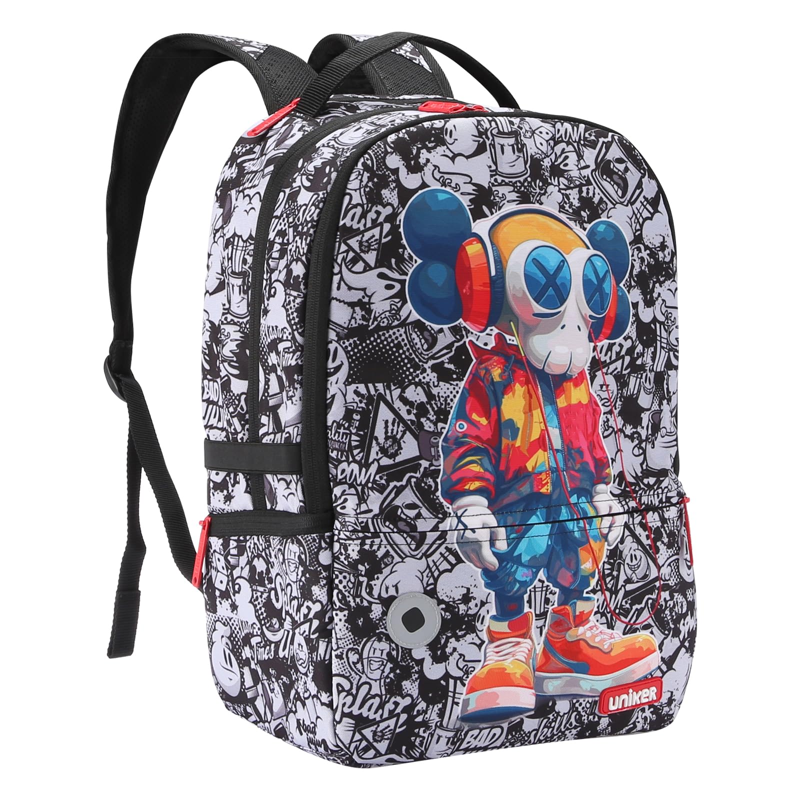 UNIKER Graffiti Backpack for School & Travel - Stylish 15.6 Inch Laptop Backpack for Men & Women - Perfect for College, Work, and Everyday Use