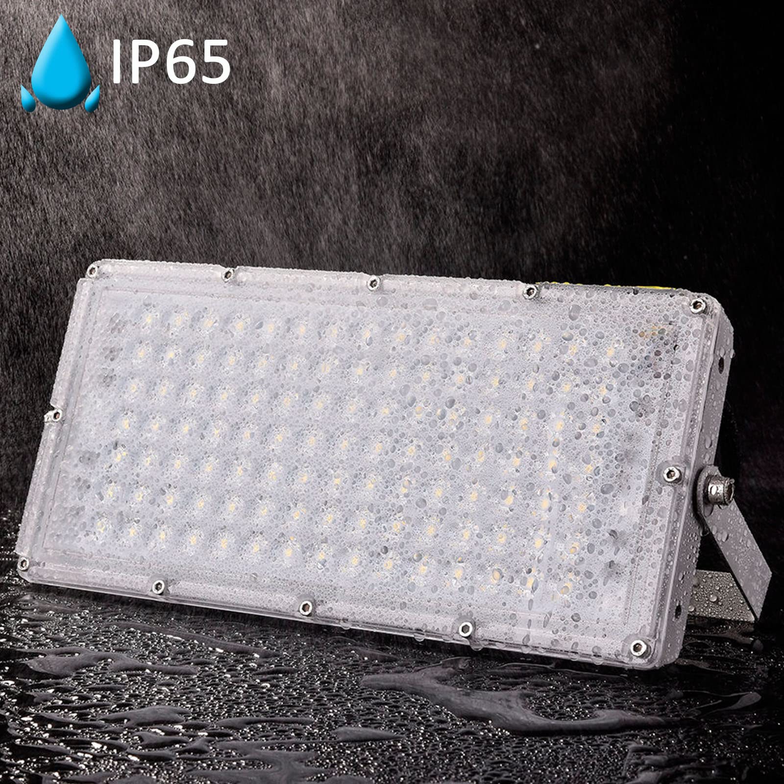 6PCS 100W LED Flood Lights Outdoor - 8000LM Super Bright Security Lights, 3000K Warm White Stadium Lighting, IP65 Waterproof for Yard, Garage, Lawn, Arena (Perfect for Outdoor Events, Sports Fields & Nighttime Security)