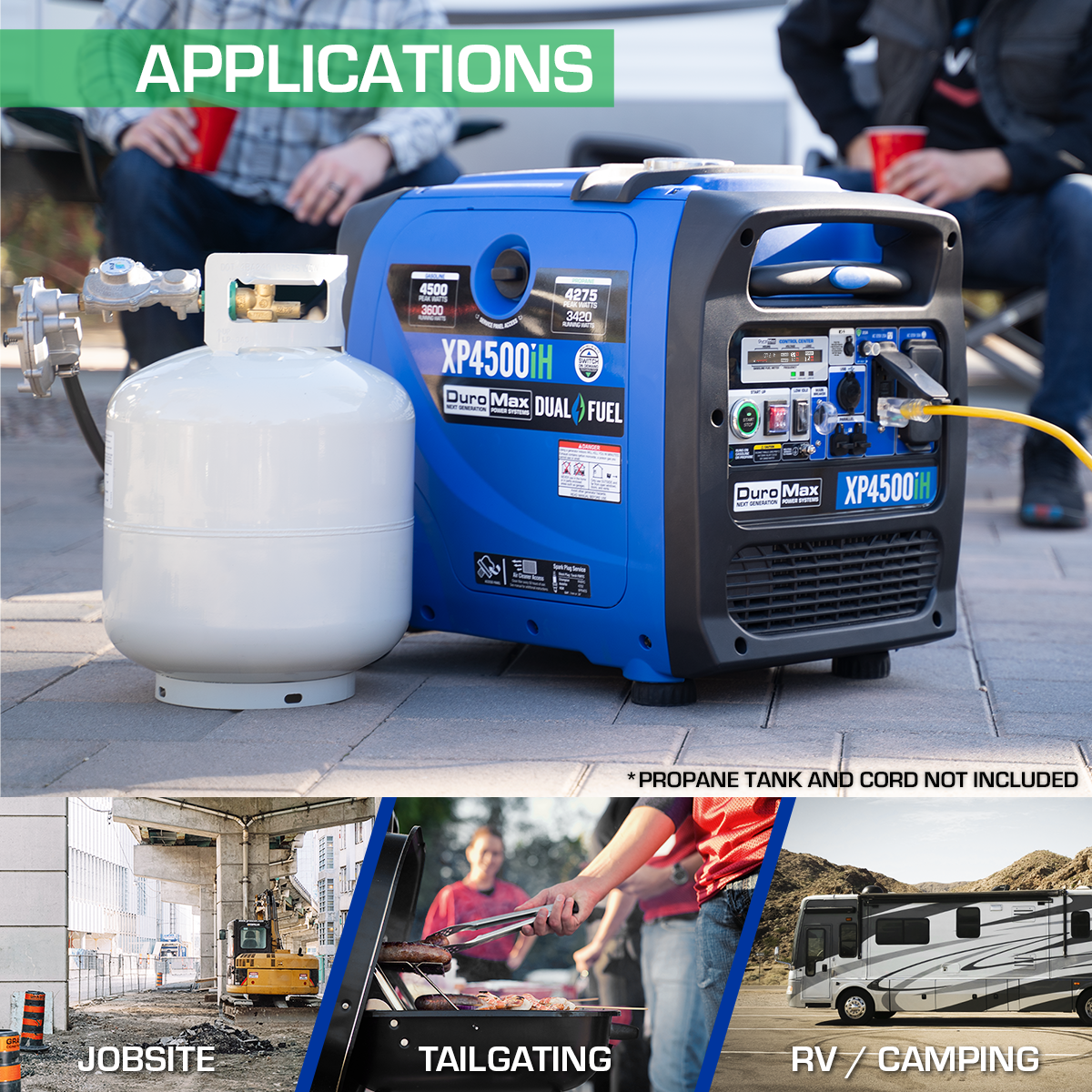 DuroMax XP4500IH 3600W/4500W Portable Inverter Generator with 223cc Engine, CO Alert, Dual Fuel & Remote Start - Perfect for Camping, RV Trips & Emergency Power Backup