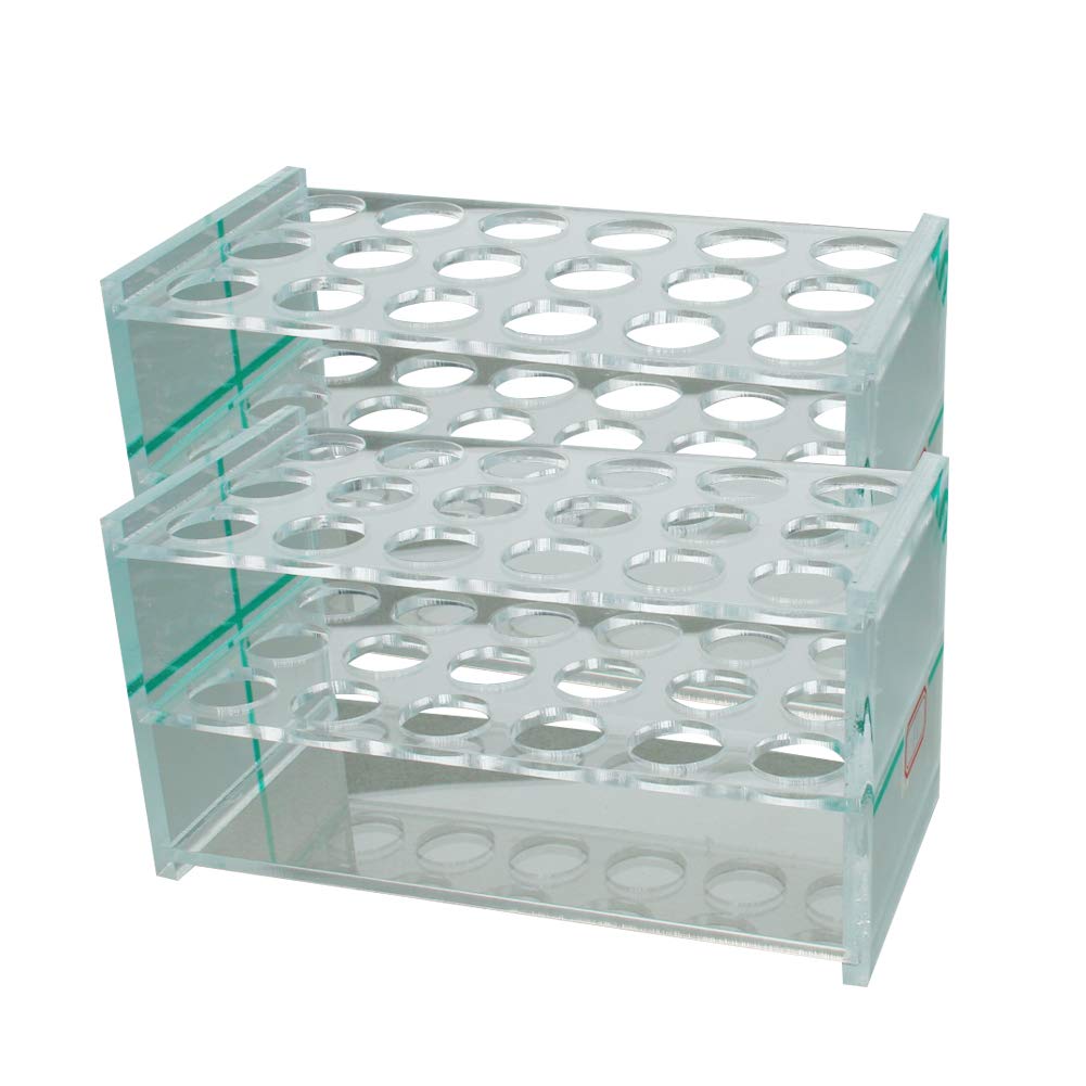 Othmro 2Pcs Acrylic Test Tube Rack Holder - 17mm 18-Well Centrifuge Tube Stand, Clear Plastic Lab Organizer for Science Experiments, Party Decor & DIY Projects | Perfect for Laboratories, Classrooms & Home Chemistry Kits