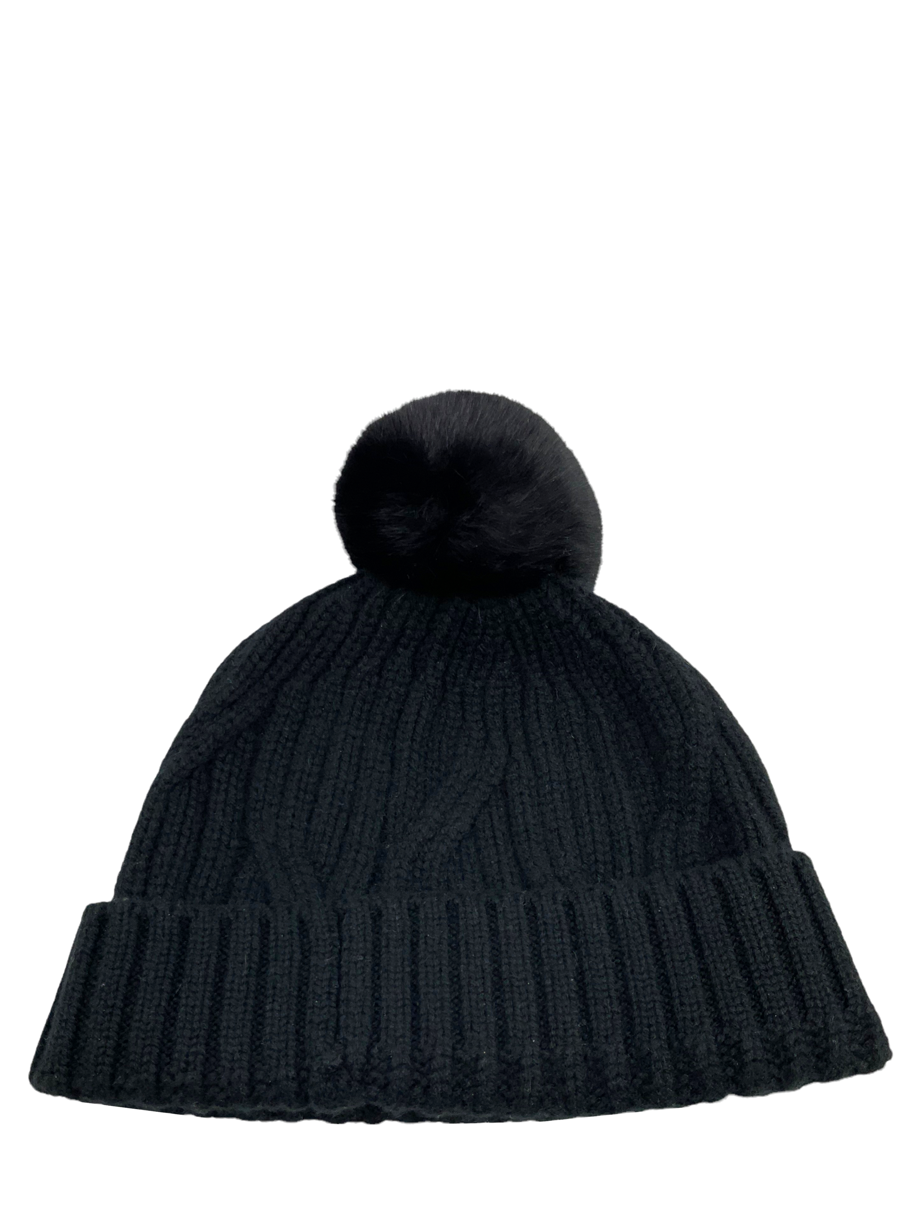 Luxury Loro Piana Baby Cashmere & Chinchilla Pompon Beanie Hat for Women - Soft Winter Hat for Cold Weather, Outdoor Activities & Fashion Accessory