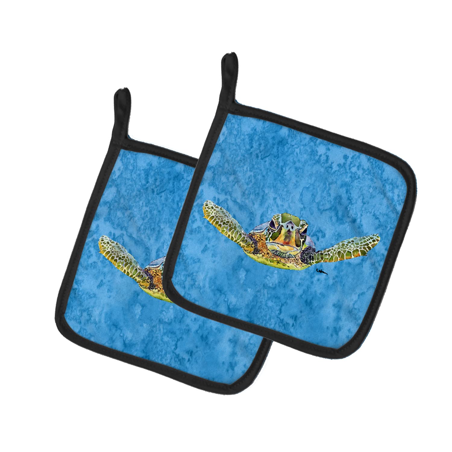 Caroline's Treasures 8653PTHD Heat Resistant Turtle Pot Holders Set - 7.5