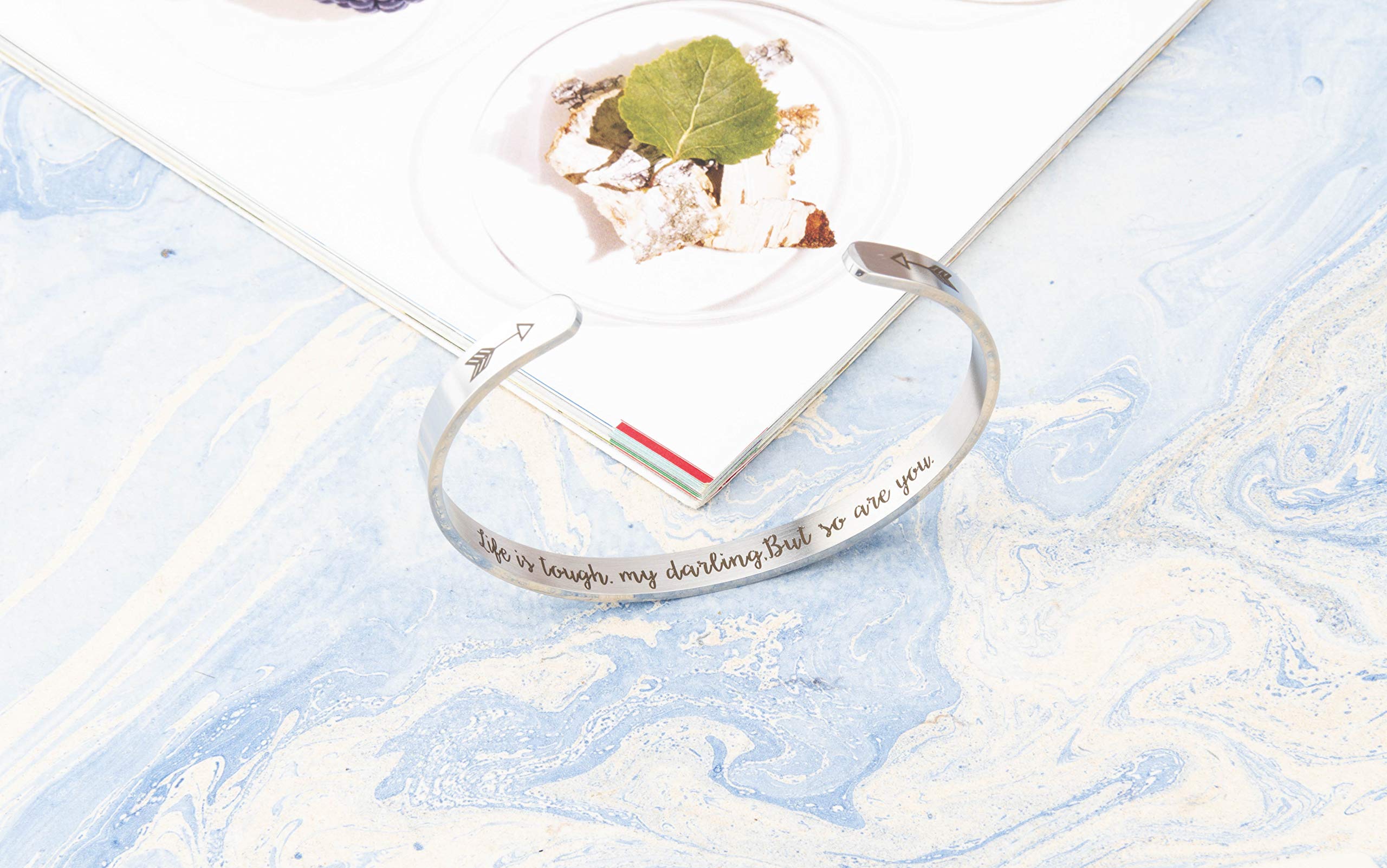ANKINGPiiN Inspirational Bracelets for Women & Men - Motivational Birthday Gift, Friendship Cuff Bangle with Personalized Mantra - Comes in Gift Box - Perfect for Daily Wear, Special Occasions & Meaningful Gifts