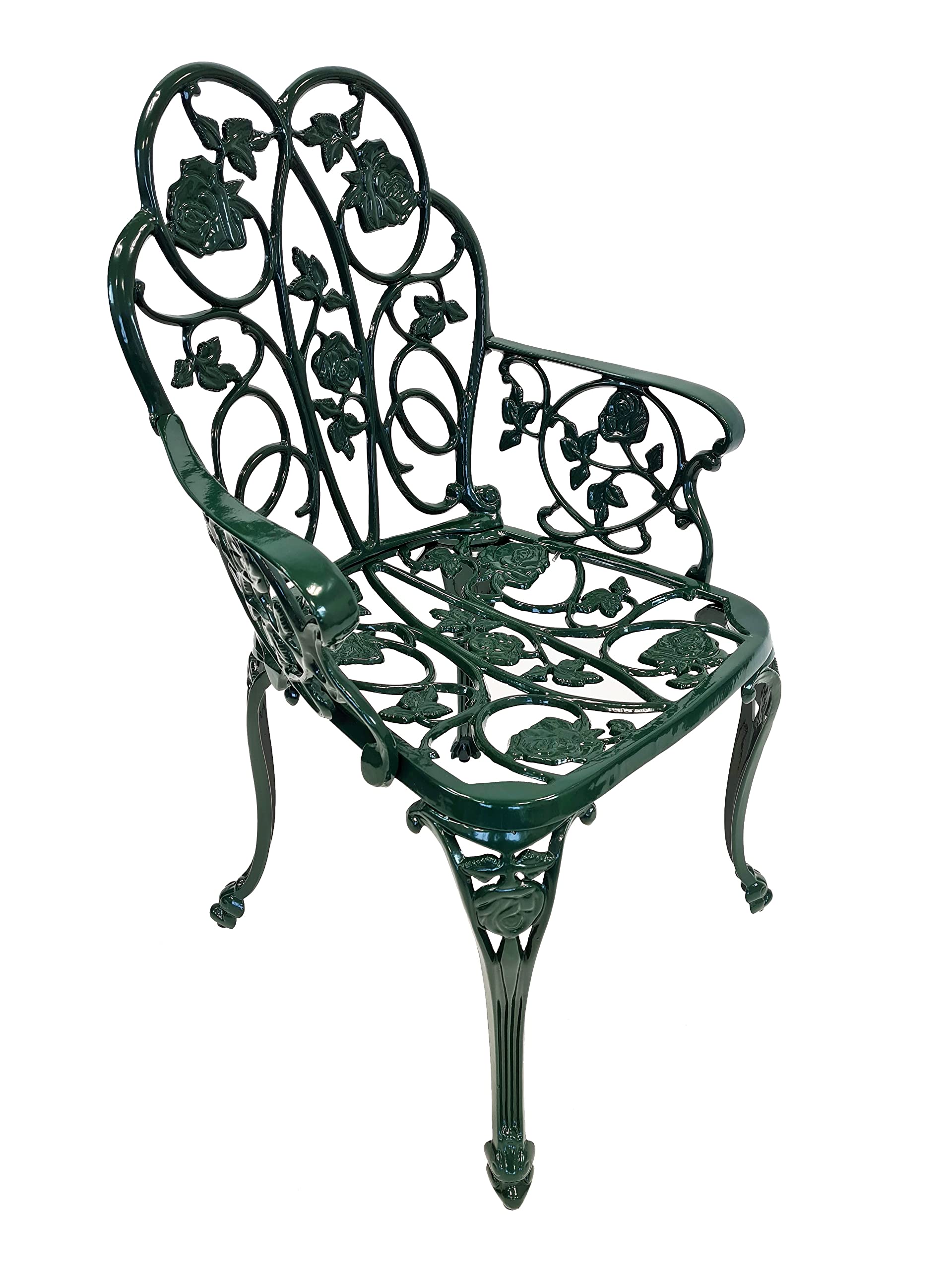 **ABC HOME Vintage Style Aluminum Cast Garden Chair - Outdoor Patio, Balcony, and Terrace Seating for Relaxing**